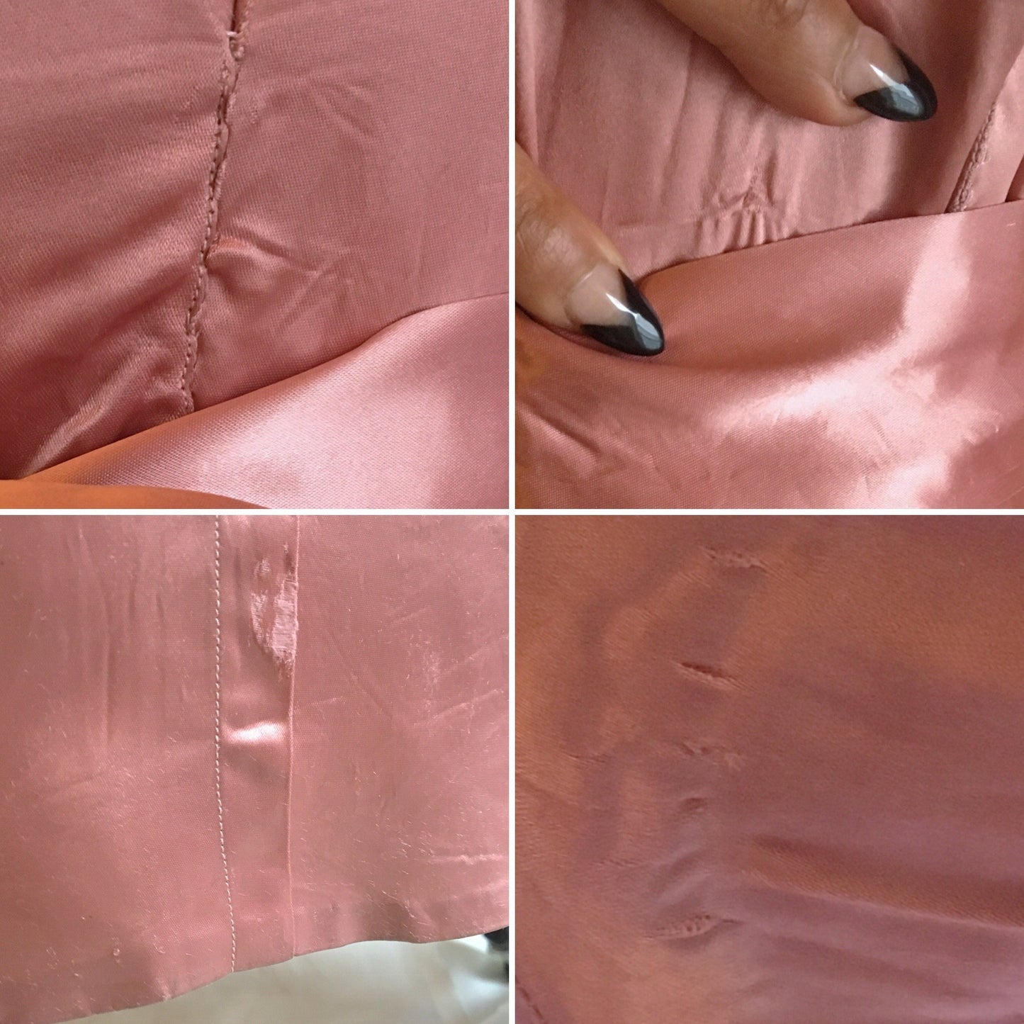 Vintage 1940's Dressing Gown Robe | Deep Blush Pink Satin Charmeuse with Embroidery | Size MED - Daggers & Dames