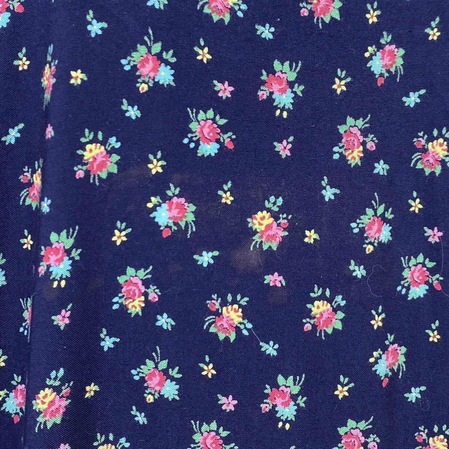 Vintage 1940's Dressing Gown Robe | Navy Blue Brushed Rayon with Floral Print | Size M, LG | Kamore - Daggers & Dames
