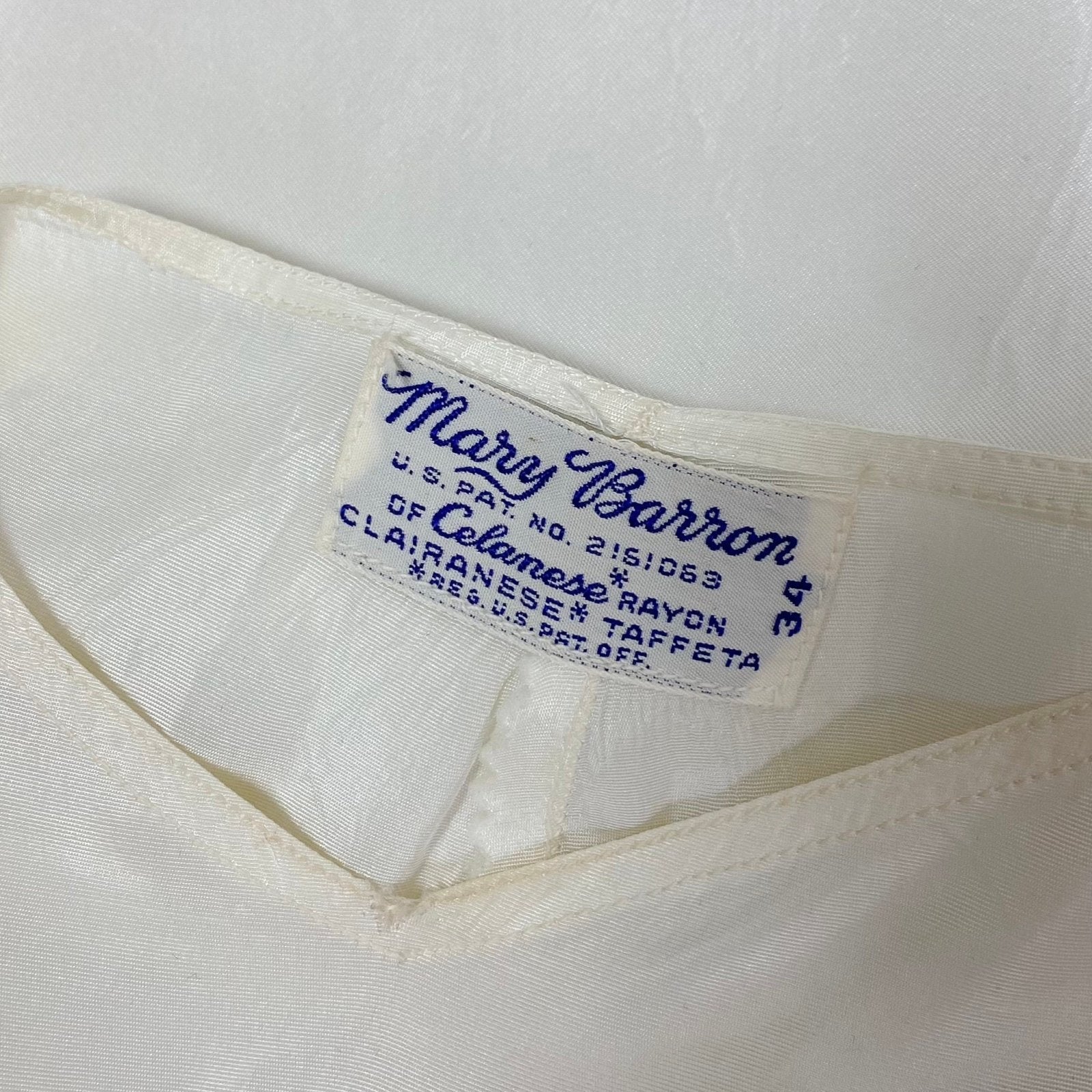 Vintage 1940's Maxi Slip Dress | Semi Sheer White Rayon Celanese with Low Back & Ruffled Hem | Size S, M | Mary Barron - Daggers & Dames