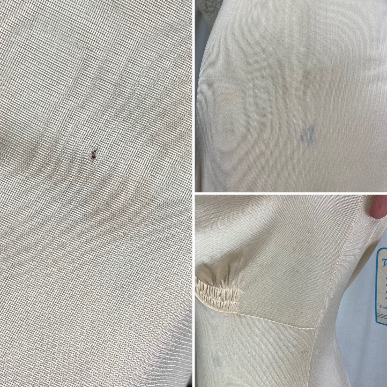 Vintage 1940's Nightgown | Creamy Tan Rayon Jersey Knit with Satin Acorn Appliques & Lace | Size S, M, LG | Vanity Fair New with Tags - Daggers & Dames