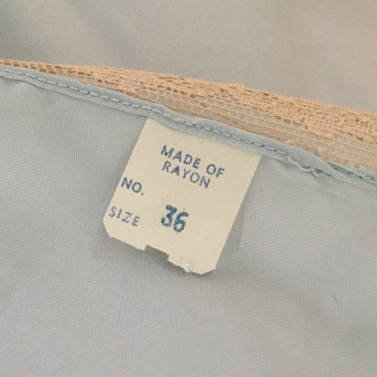 Vintage 1940's Nightgown | Light Baby Blue Rayon Satin with Ecru Lace & Bias Cut | New Old Stock | Size M - Daggers & Dames
