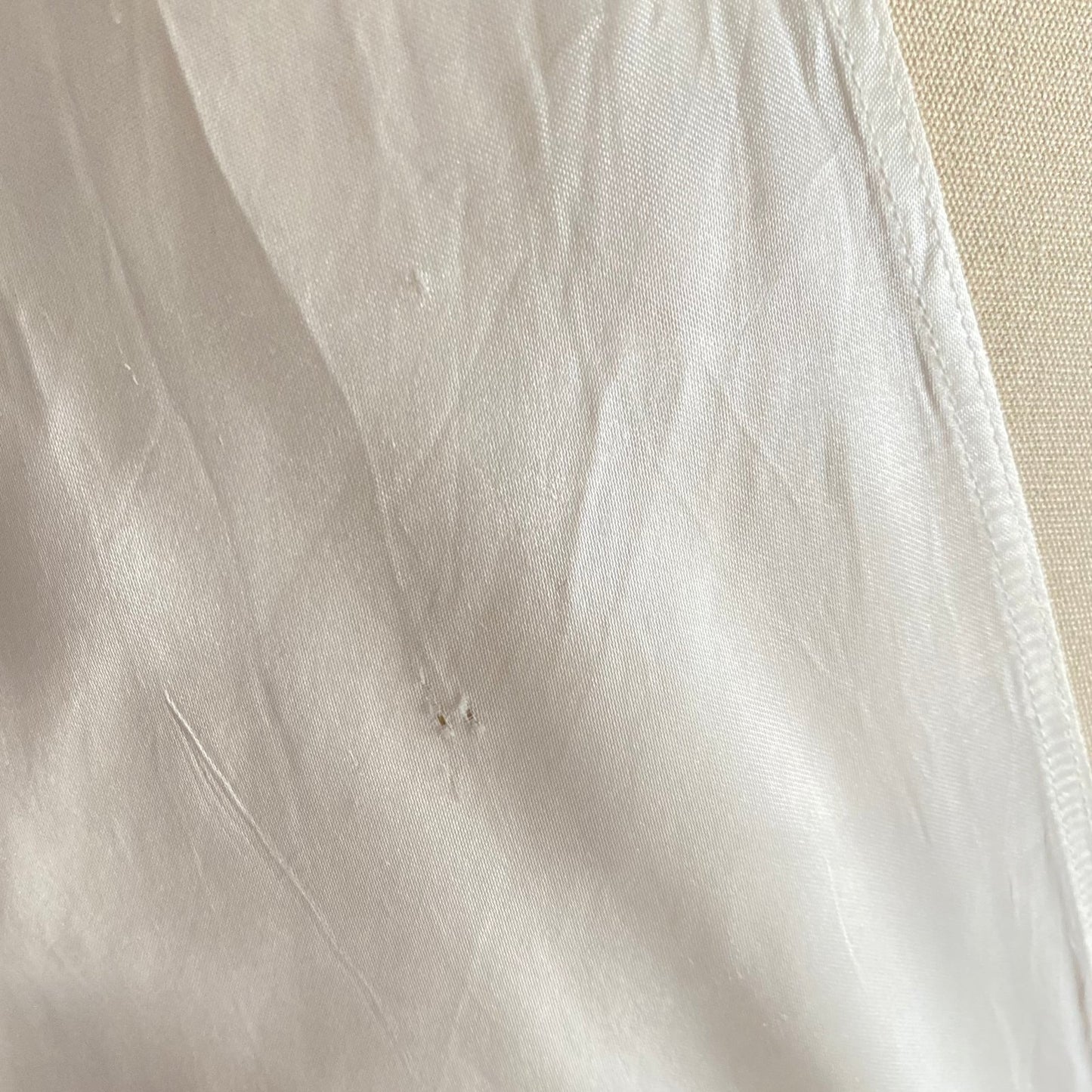 Vintage 1940's Nightgown | Pearly White Rayon Satin with Ruffled Cotton Floral Lace | Size S, M - Daggers & Dames