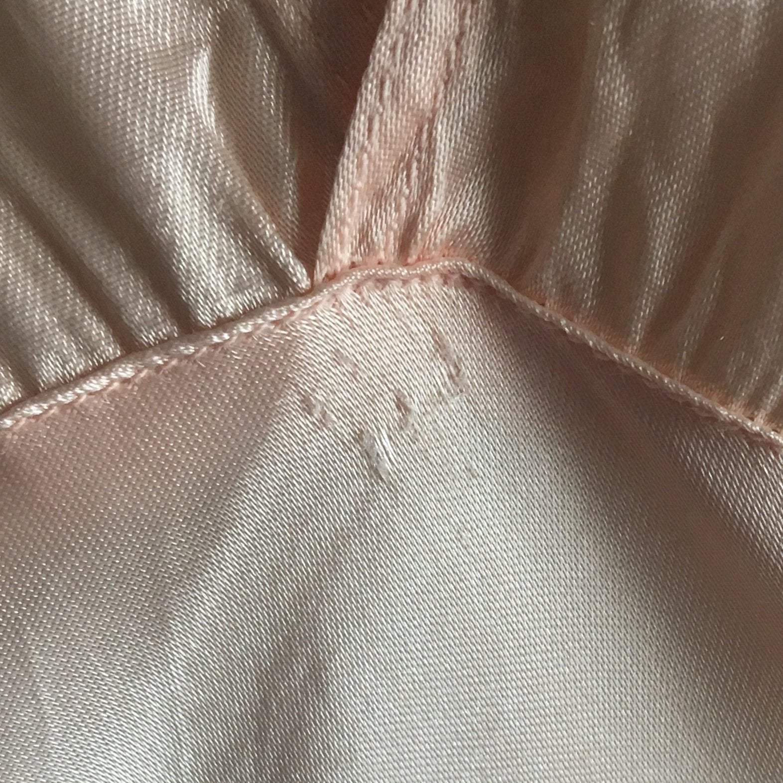 Vintage 1940's Nightgown | Rose Gold Pink Rayon Satin with Alençon Lace & Cap Sleeves | Size LG - Daggers & Dames