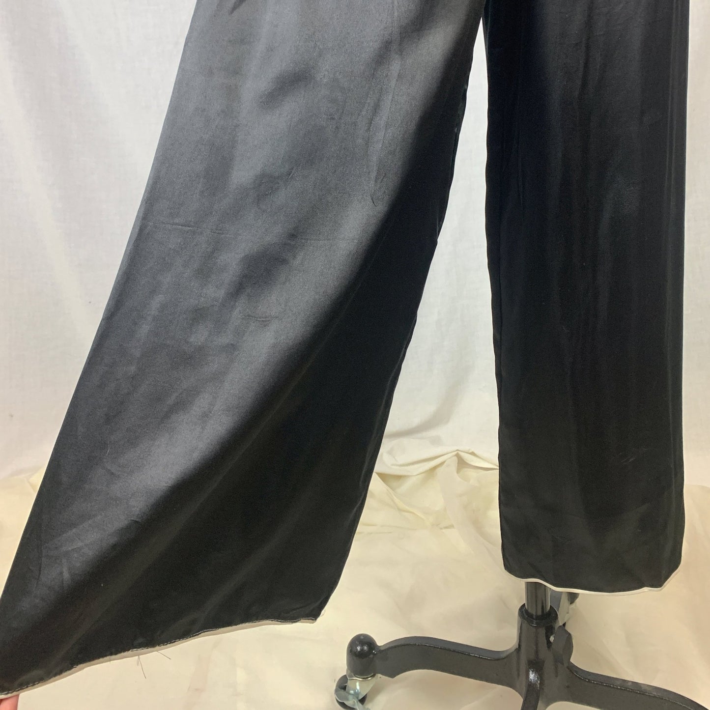 Vintage 1940's Pajama Set | Black Silk with Silk Thread Embroidery & Frog Button Closure | Unworn | Size S, M - Daggers & Dames