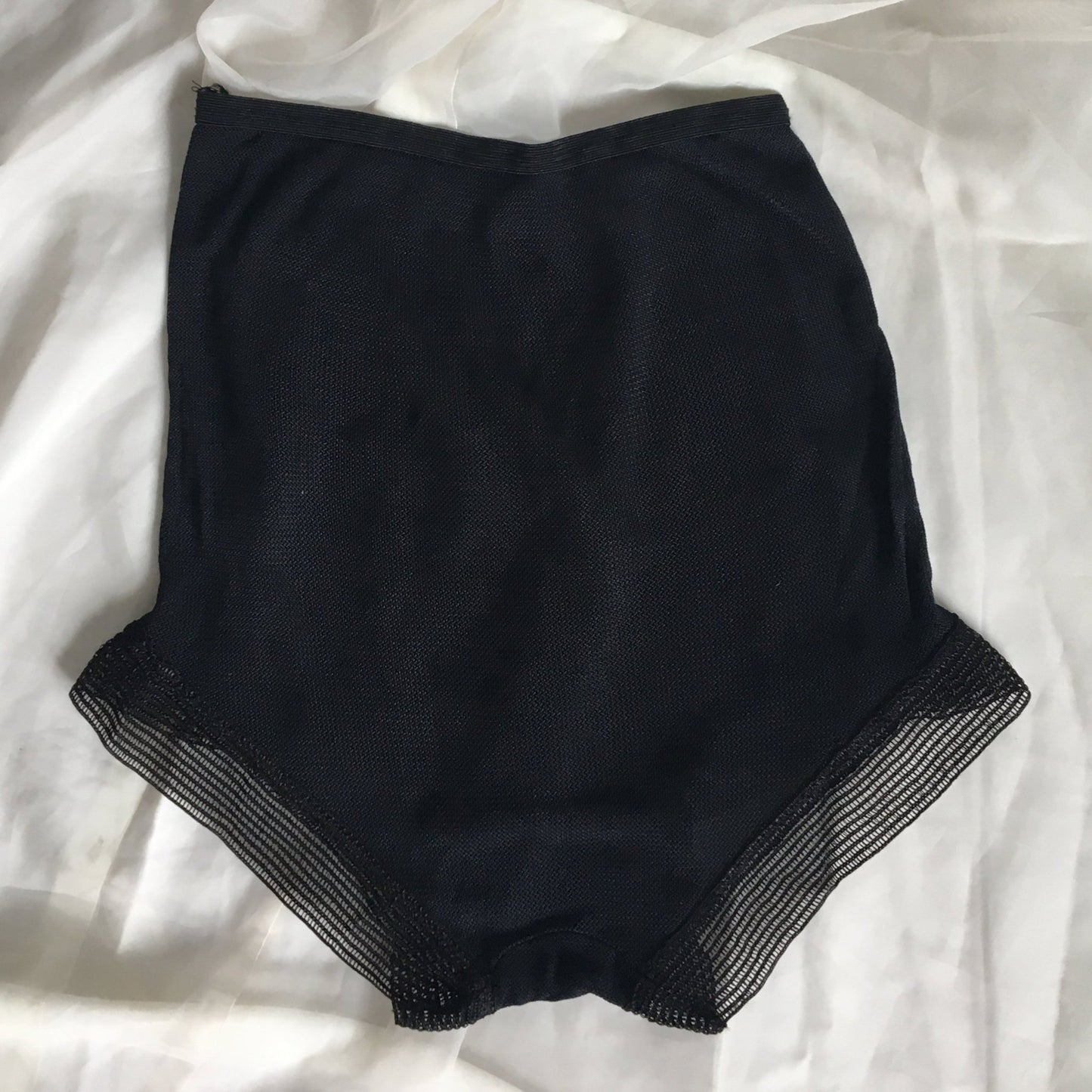 Vintage 1940's Panties | Black Rayon Mesh with Ladder Stitched Hems | Never Worn | Size XXS, XS - Daggers & Dames