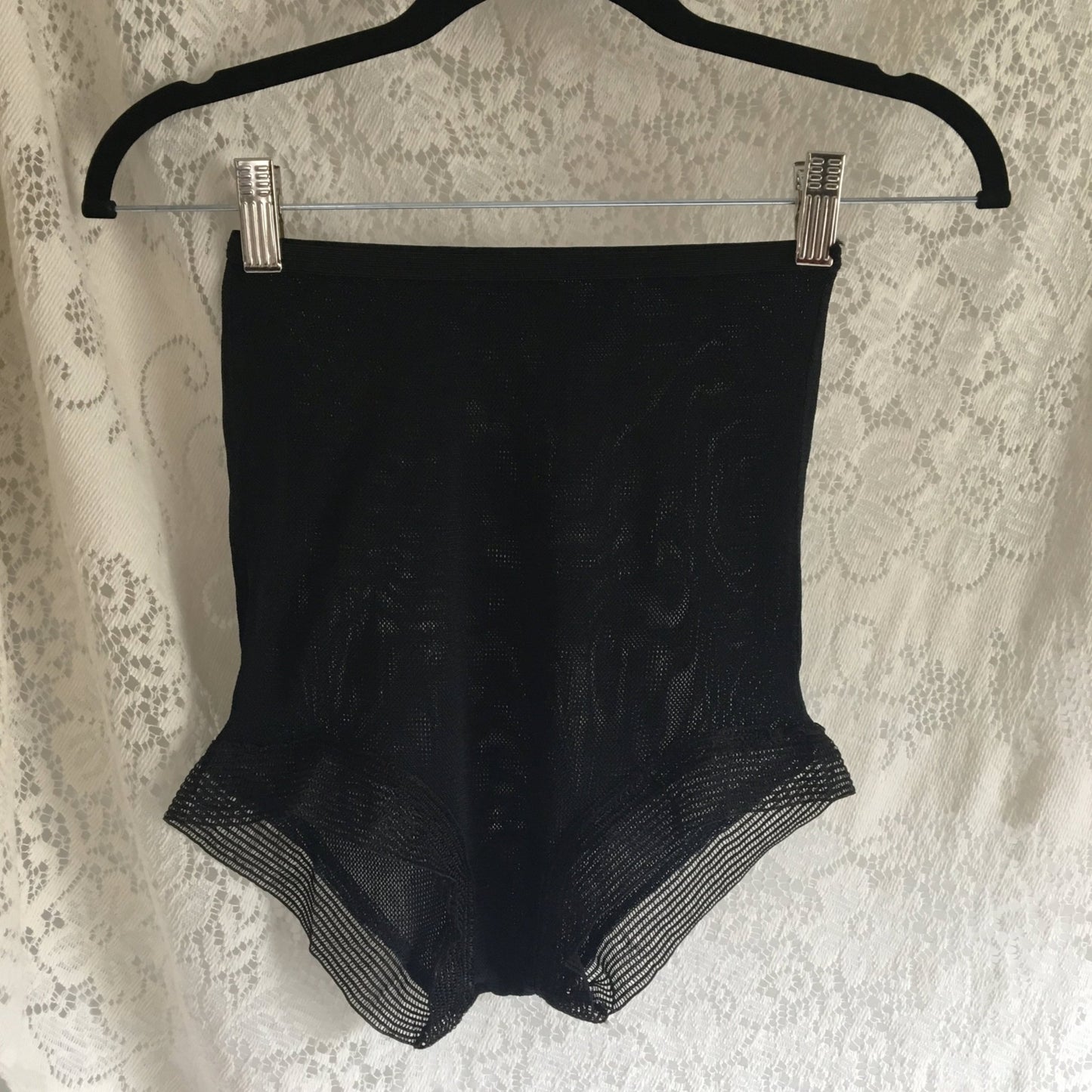 Vintage 1940's Panties | Black Rayon Mesh with Ladder Stitched Hems | Never Worn | Size XXS, XS - Daggers & Dames
