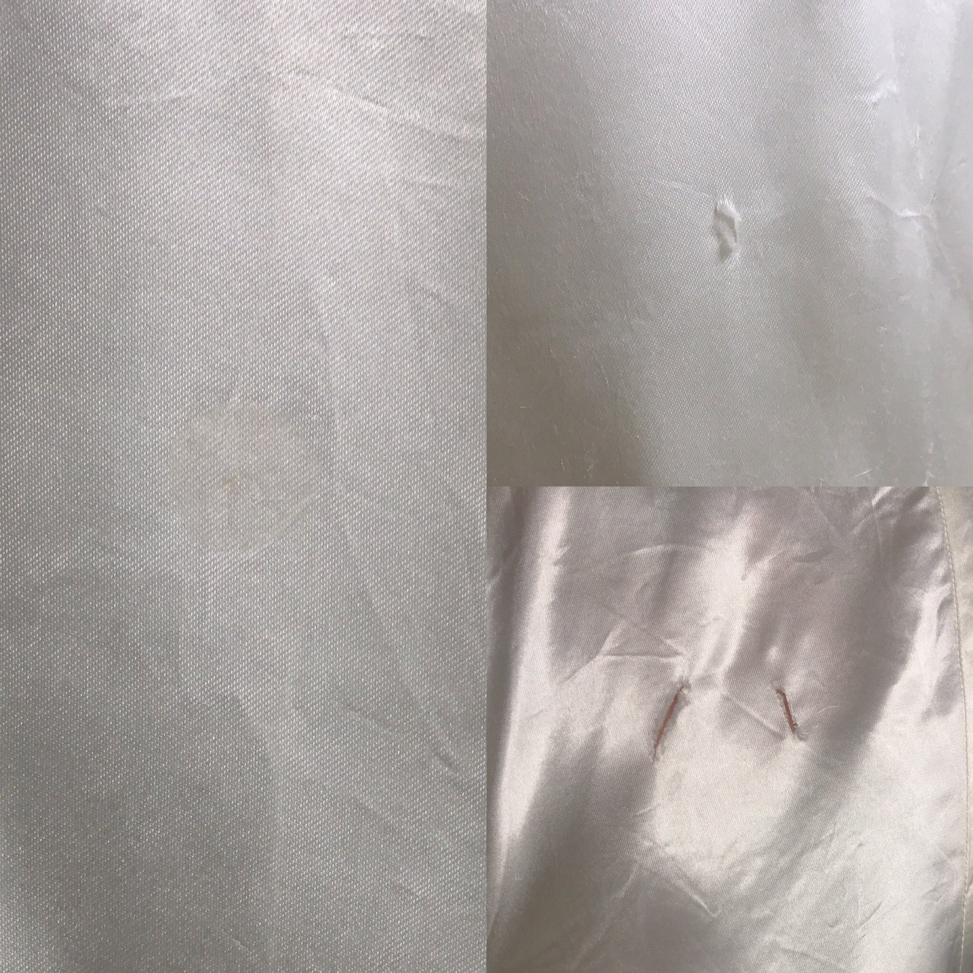 Vintage 1940's Robe | Pearly White Rayon Satin with Alençon Lace & Bell Sleeves | Size S, M - Daggers & Dames