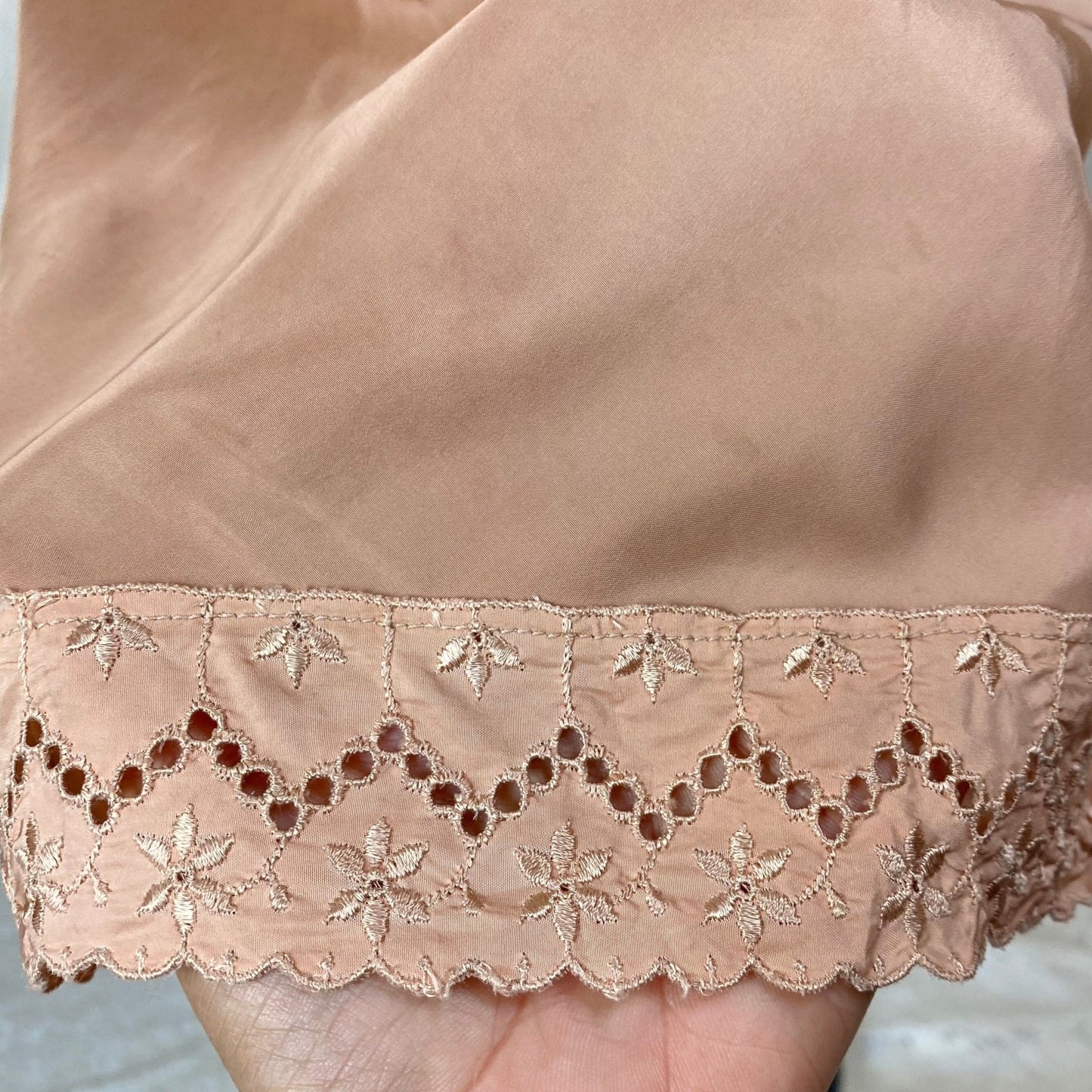 Vintage 1940's Slip | Creamy Mocha Brown Rayon with Eyelet Lace | Size XS - Daggers & Dames