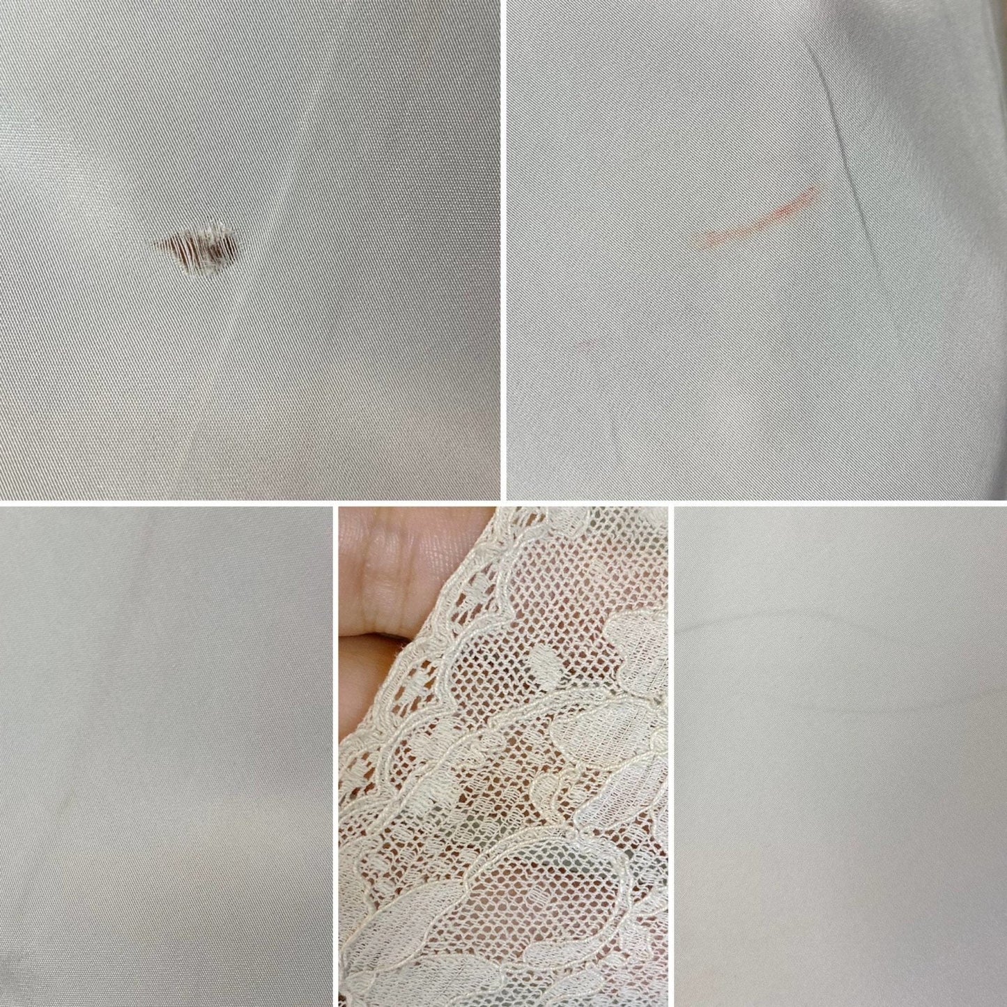 Vintage 1940's Slip | Creamy Pastel Blue Rayon with Ivory Cotton Lace | Size S, M | Superfit - Daggers & Dames