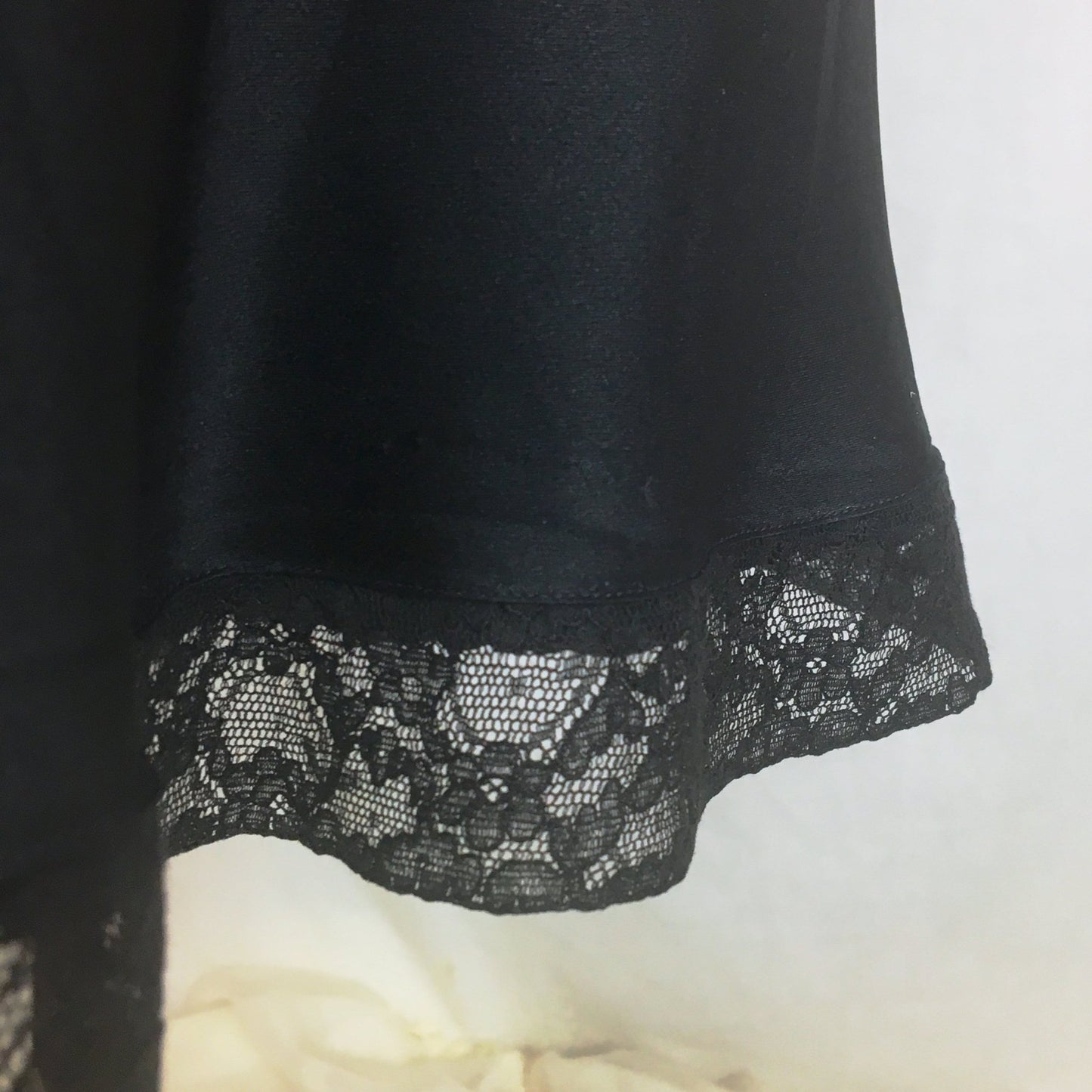 Vintage 1940's Slip | Deep Black Silk with Lace | Fischer Heavenly Lingerie | Size XS - Daggers & Dames