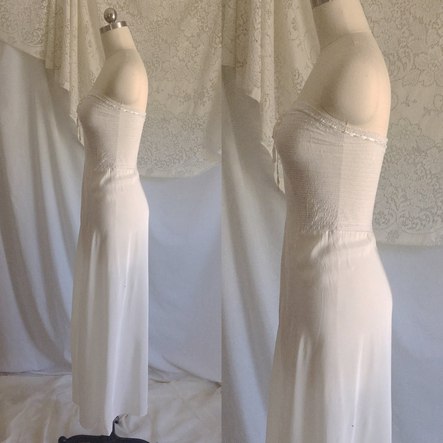 Vintage 1940's Slip | Ivory Rayon with Ribbon & Lace | Rare Year Rounder Slip by Mojud | Size S - Daggers & Dames
