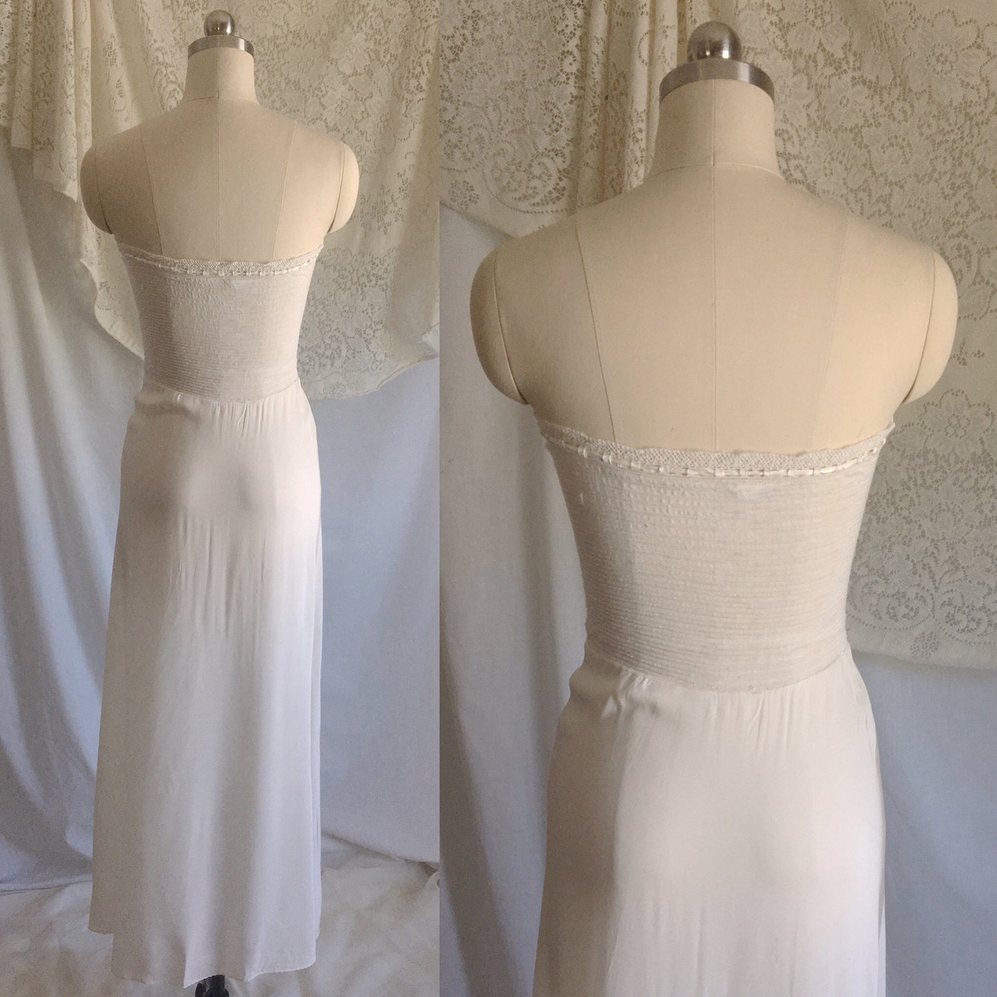 Vintage 1940's Slip | Ivory Rayon with Ribbon & Lace | Rare Year Rounder Slip by Mojud | Size S - Daggers & Dames