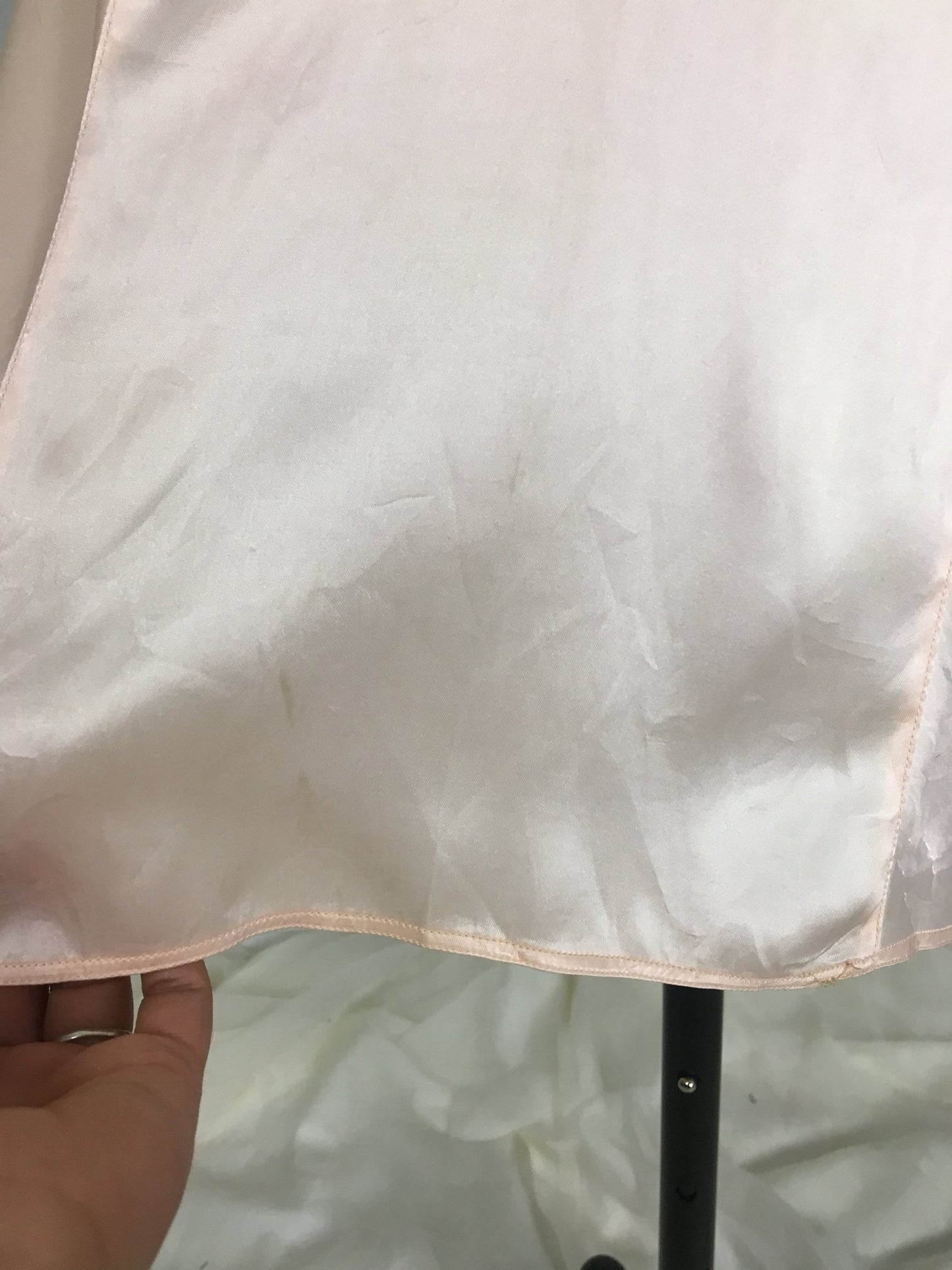 Vintage 1940's Slip | Rich Pearly Pink Rayon Satin with Deep Bias Cut | Miss Swank | Size XS - Daggers & Dames