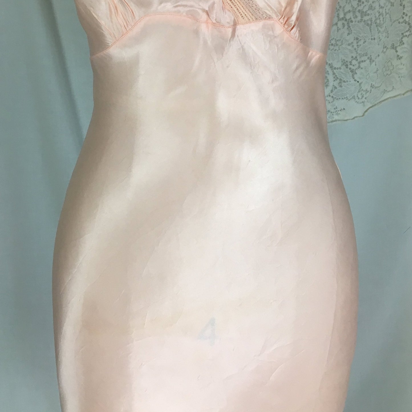 Vintage 1940's Slip | Size XS | Light Rose Pink Silky Rayon Satin with Entredeux Stitching | Movie Star - Daggers & Dames