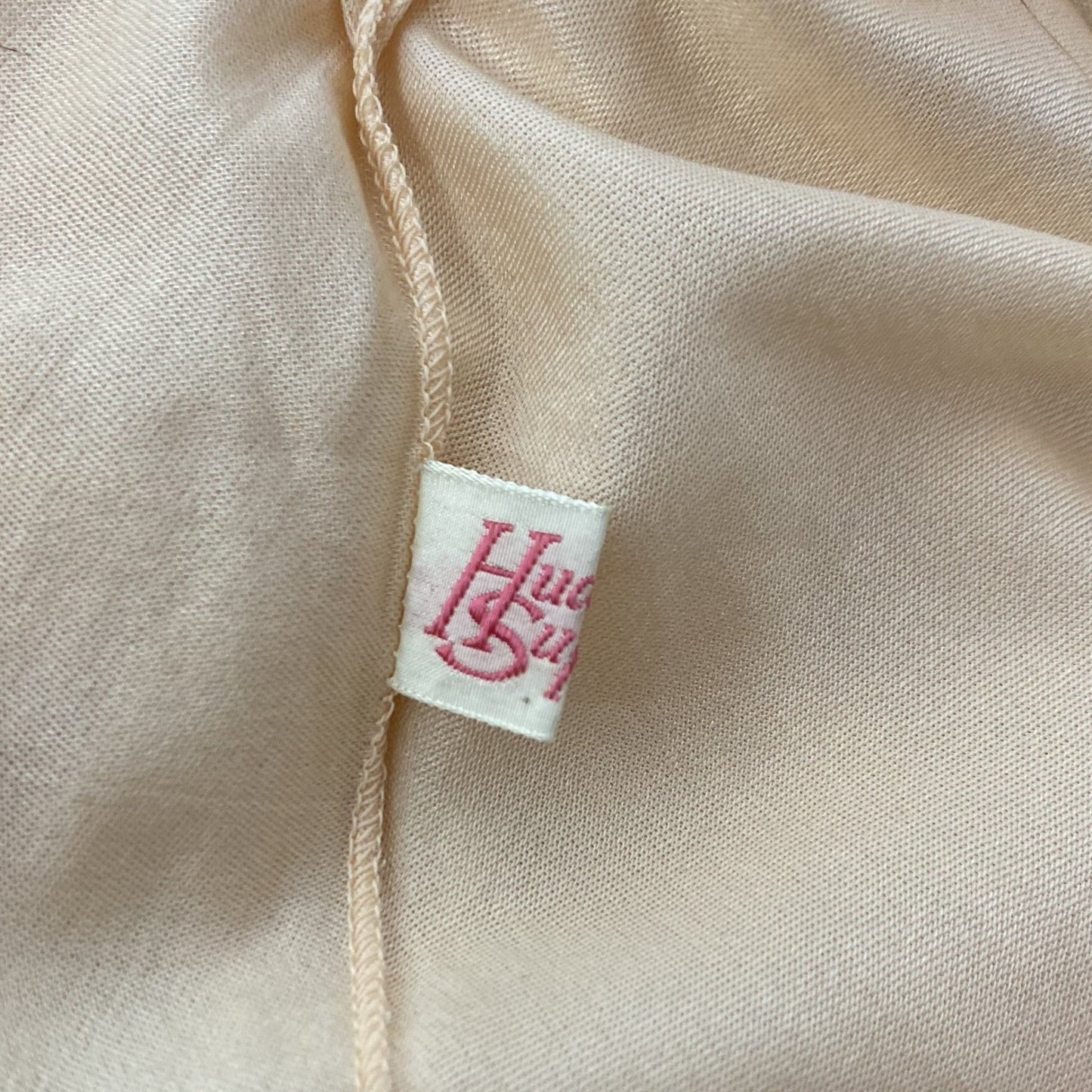 Vintage 1940's Tap Pants | Pale Rose Peach Rayon Knit with Floral Nude Alençon Lace | Size M, LG | Hudson Superfit - Daggers & Dames