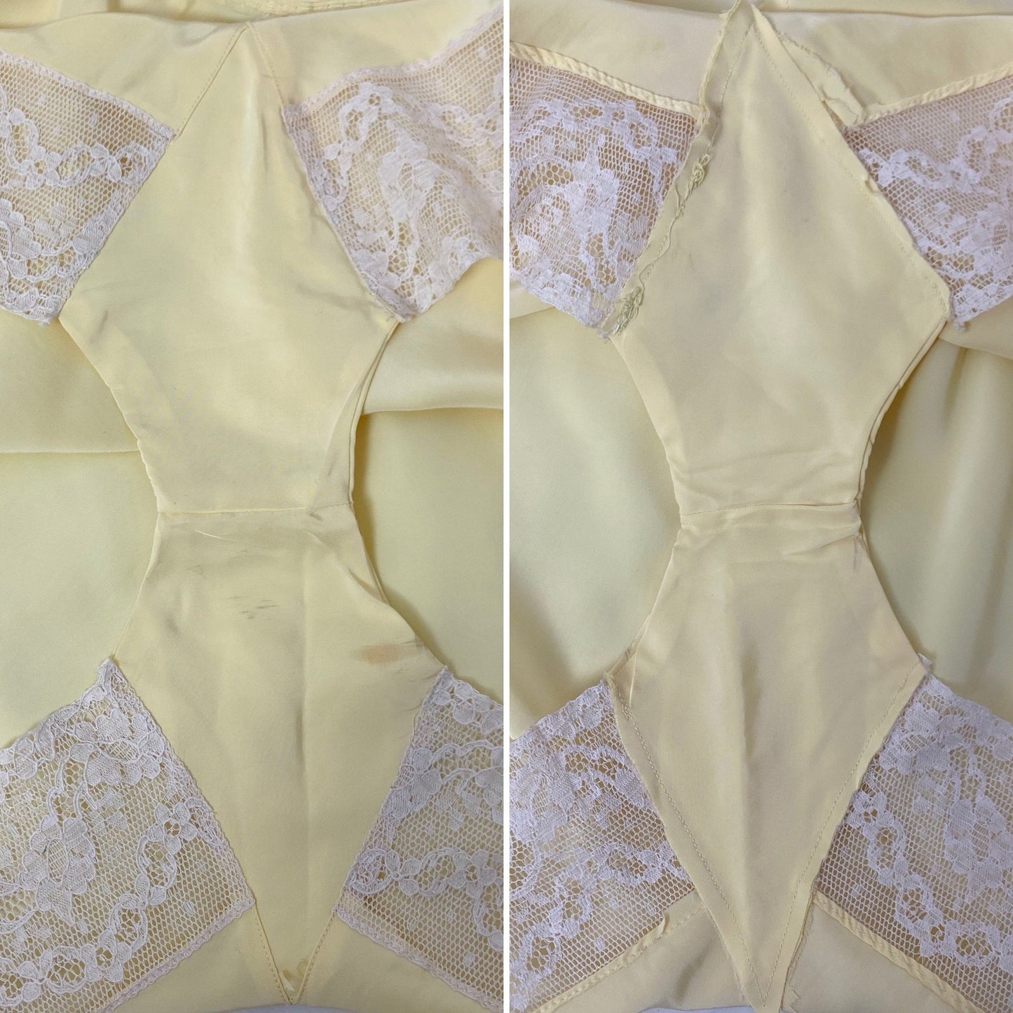 Vintage 1940's Tap Pants | Rich Butter Yellow Rayon with Ivory Lace | Size S, M | Countess Lynn - Daggers & Dames