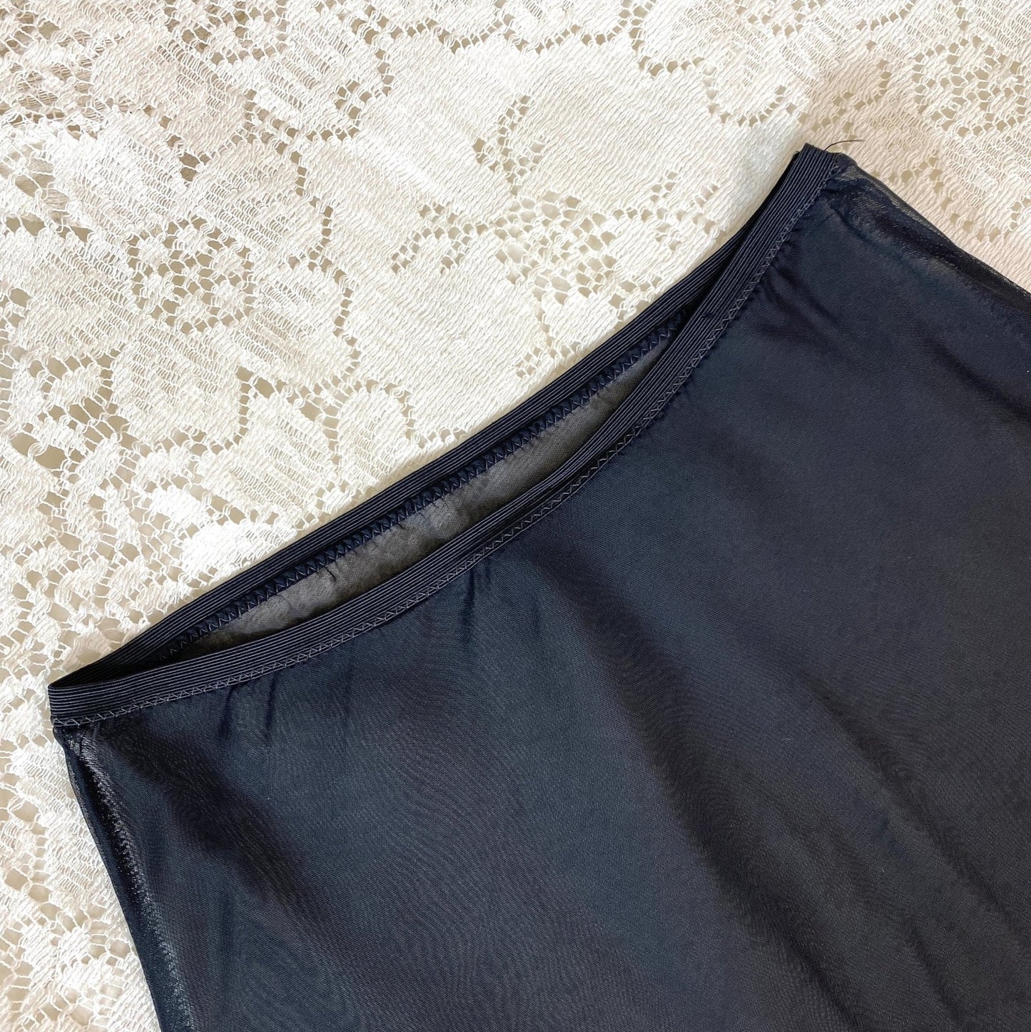 Vintage 1940's Tap Pants | Sheer Black Rayon Chiffon with Lace & Satin Ribbon Bows| Size XS Never Worn - Daggers & Dames