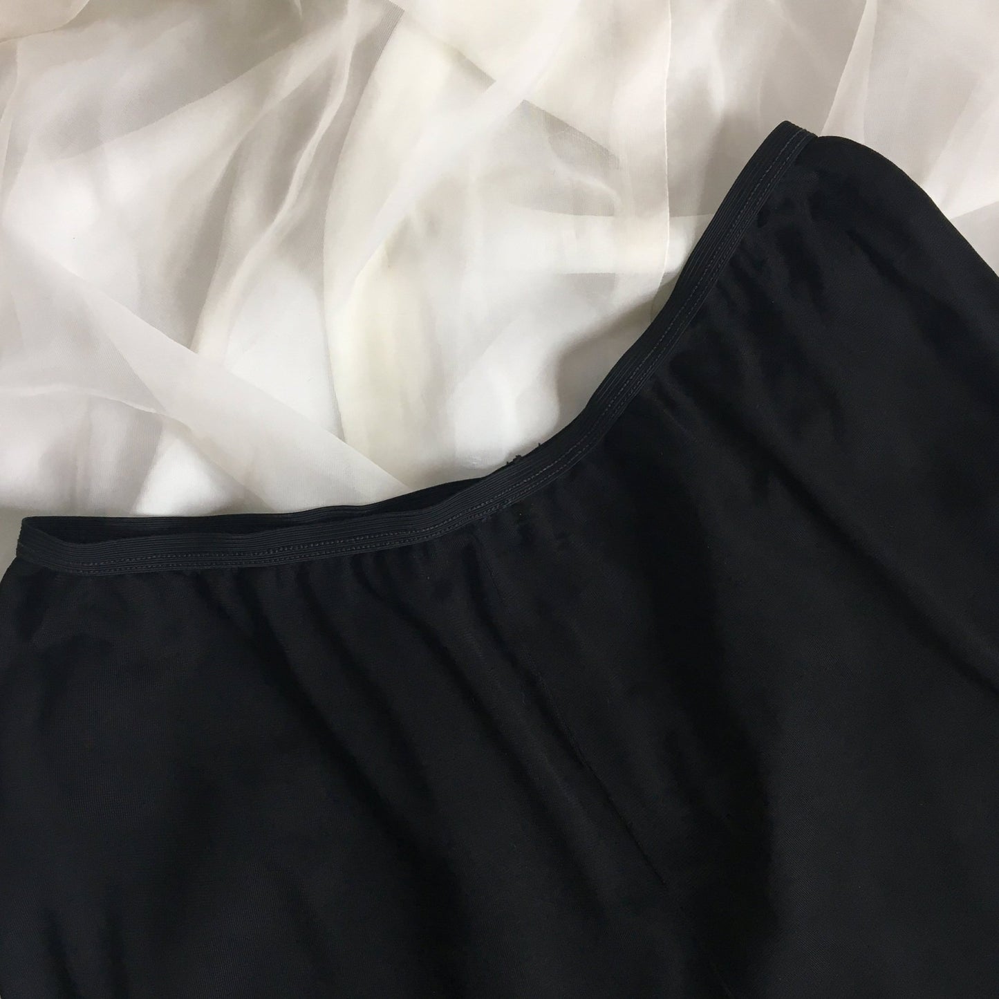 Vintage 1940's Tap Pants | Silky Black Rayon with Satin Ribbon and Lace | Carter's | Size M, LG - Daggers & Dames