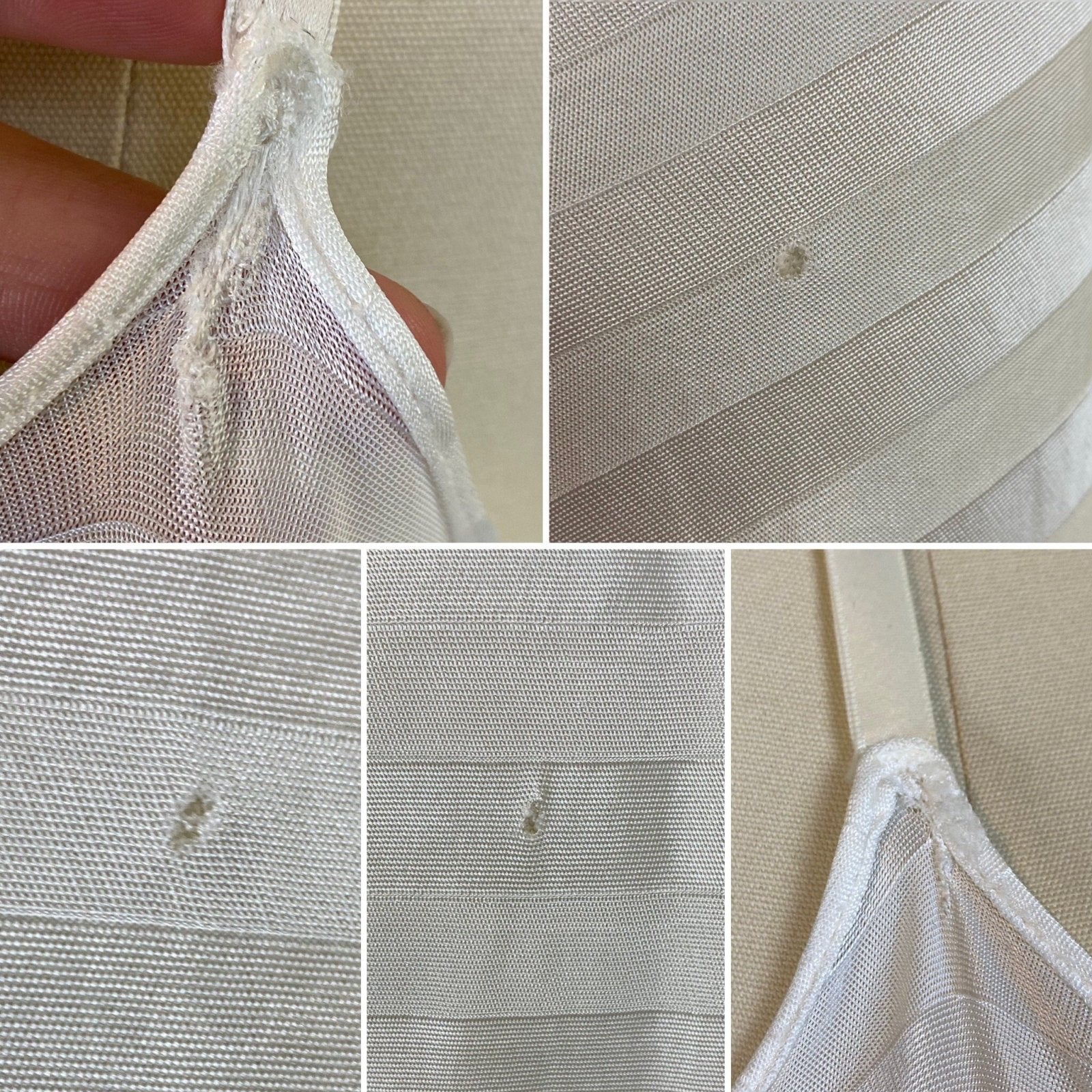 Vintage 1940's Teddy Chemise | Silky White Rayon Knit with Satin Stripes | Size M, LG | Stryps by Van Raalte - Daggers & Dames