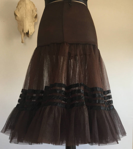Vintage 1950's Brown & Black Petticoat by Chic Parisienne - Daggers & Dames