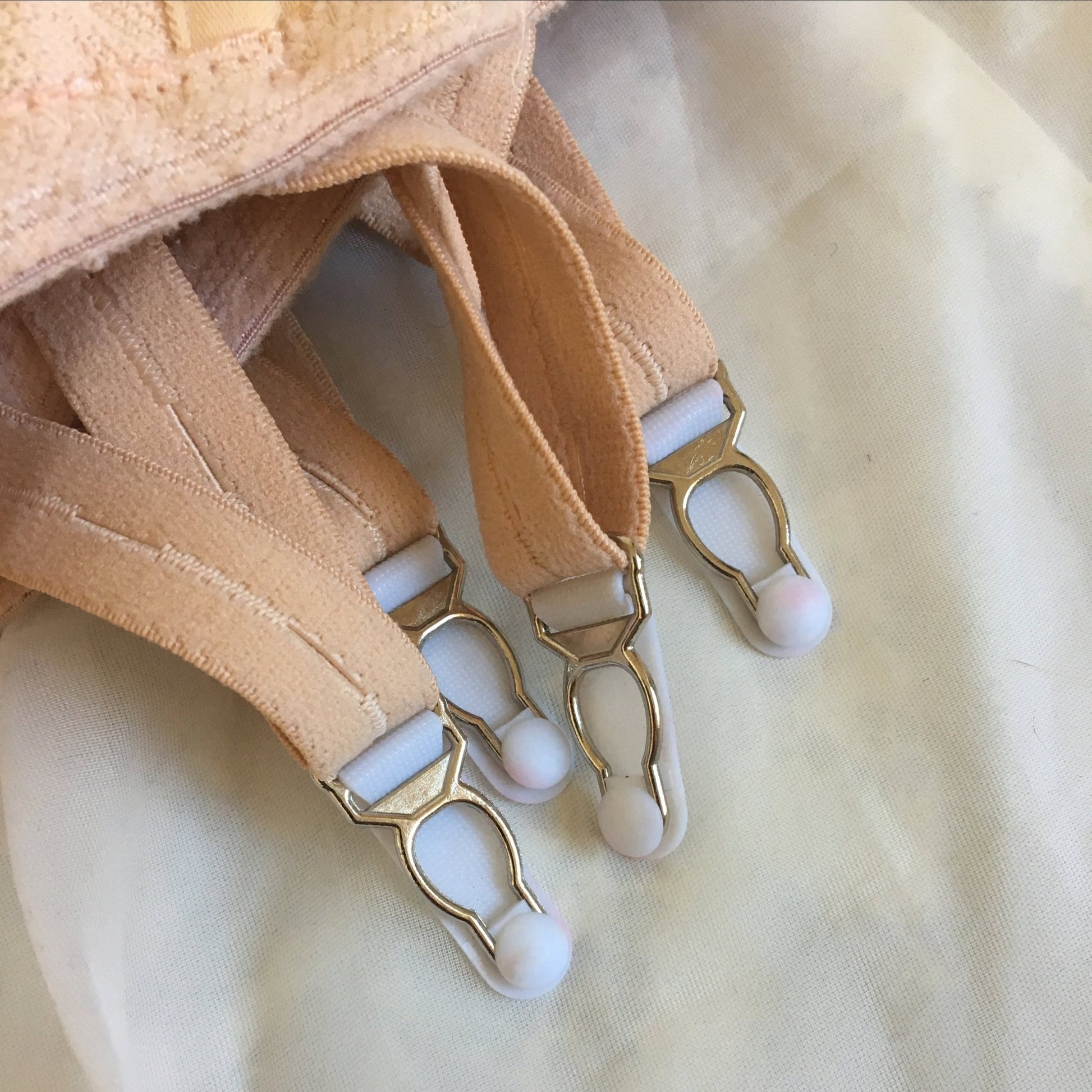 Vintage 1950's Maternity Girdle | Powder Pink Cotton with Velvet | Revea, Made in France | Size S, M, LG - Daggers & Dames