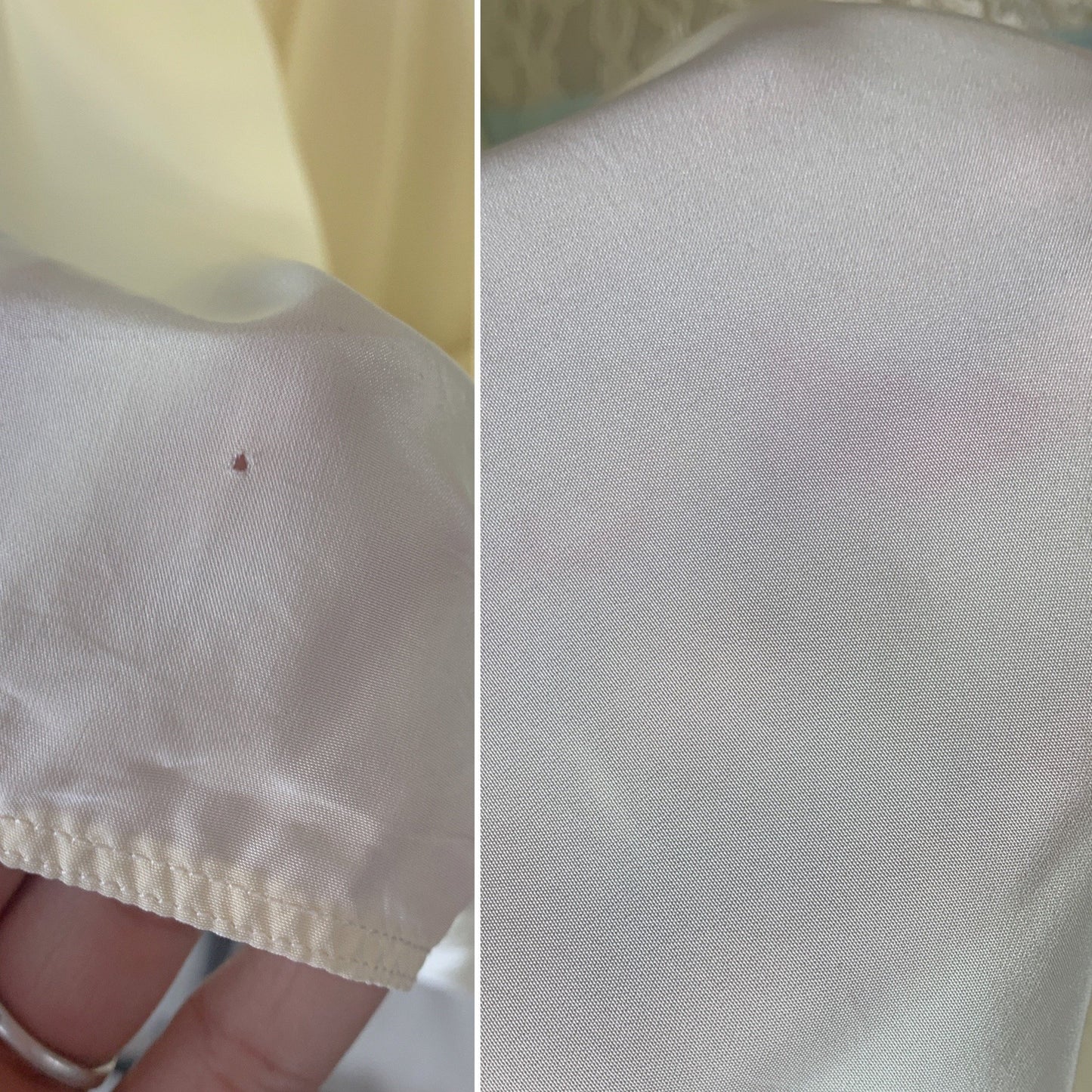 Vintage 1950's Nightgown | Light Pastel Yellow Acetate Rayon Blend with Baby Blue Ribbon & Nylon Lace | Size S | Seamprufe - Daggers & Dames