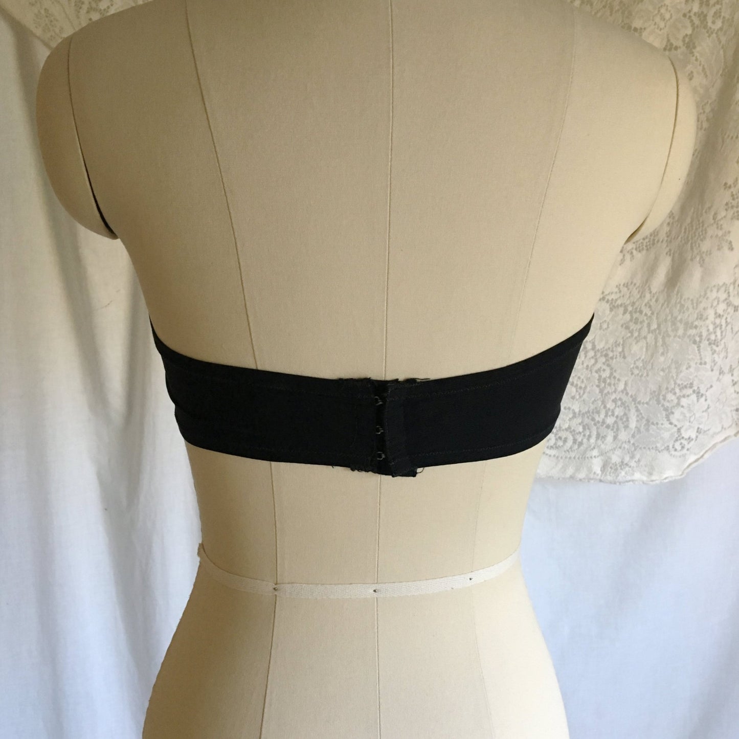 Vintage 1950's Overwire Bra | Black Chantilly Lace with Satin & Ruffles | Lilly of France | Size 34 C - Daggers & Dames