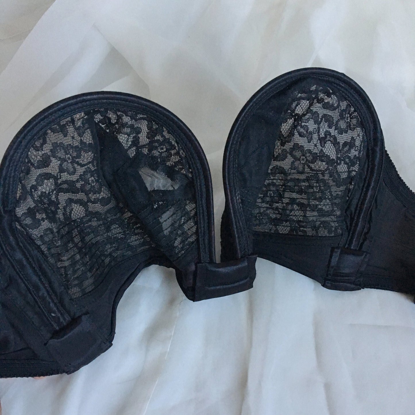 Vintage 1950's Overwire Bra | Sheer Black Nylon Lace with Satin & Bow Applique | Bali Bow Bra | Size 36 B, 36 C - Daggers & Dames