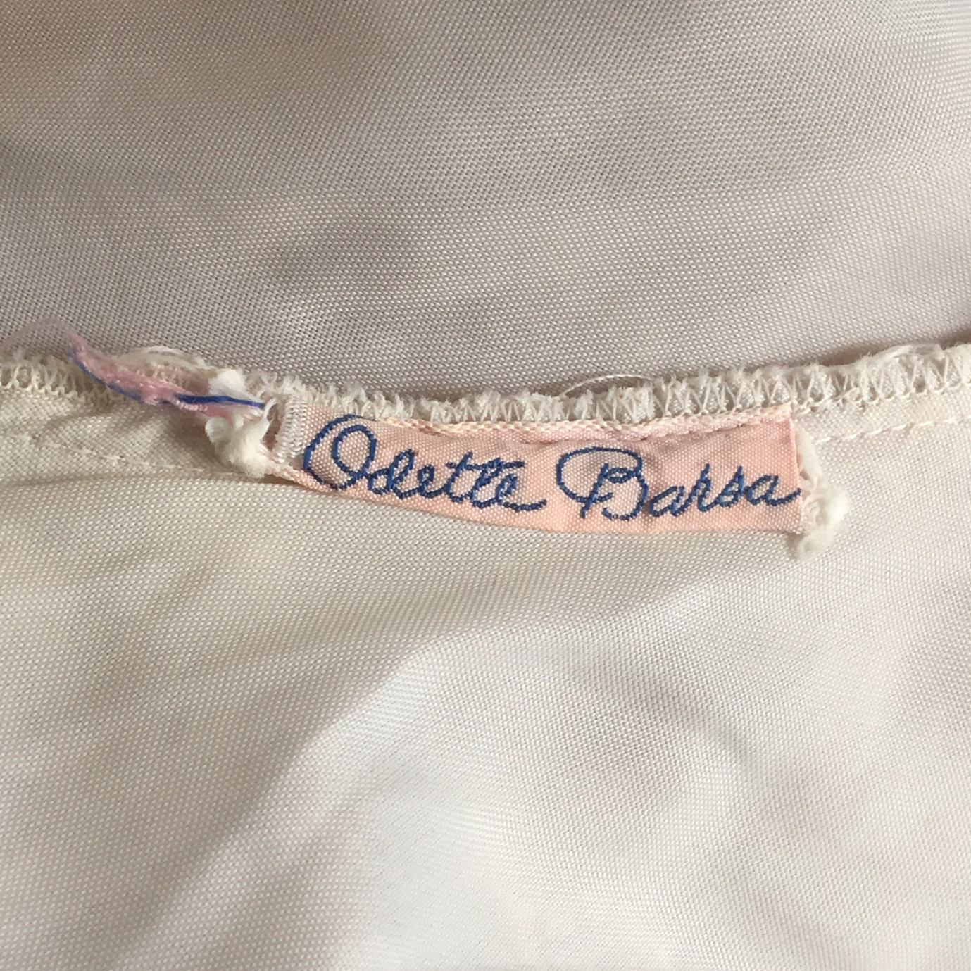 Vintage 1950's Peignoir Set | Ecru Lace & Light Blue Nylon Chiffon with Satin Ribbons | Bridal Lingerie | Odette Barsa | Size M - LG - Daggers & Dames