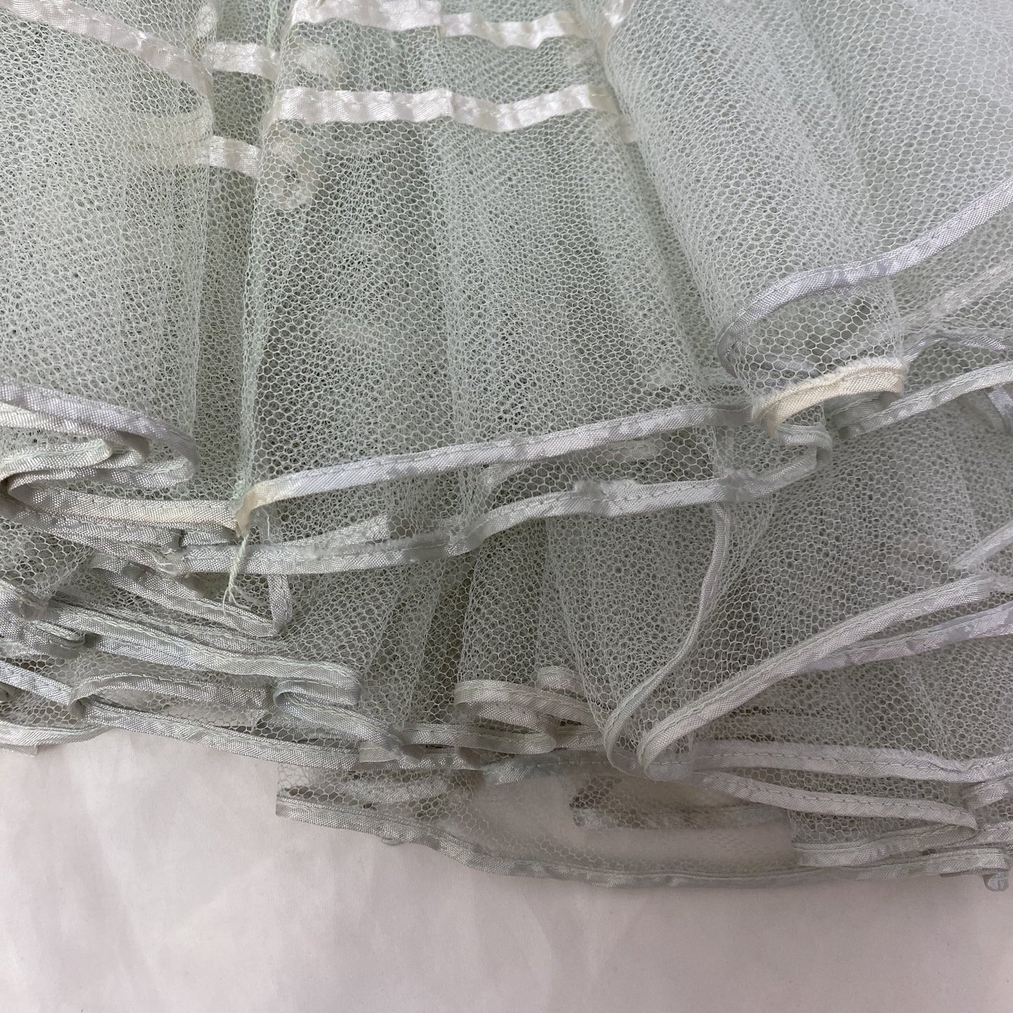 Vintage 1950's Petticoat | Sage Green Nylon with Lush Tulle Ruffles | Size XS, S, M - Daggers & Dames