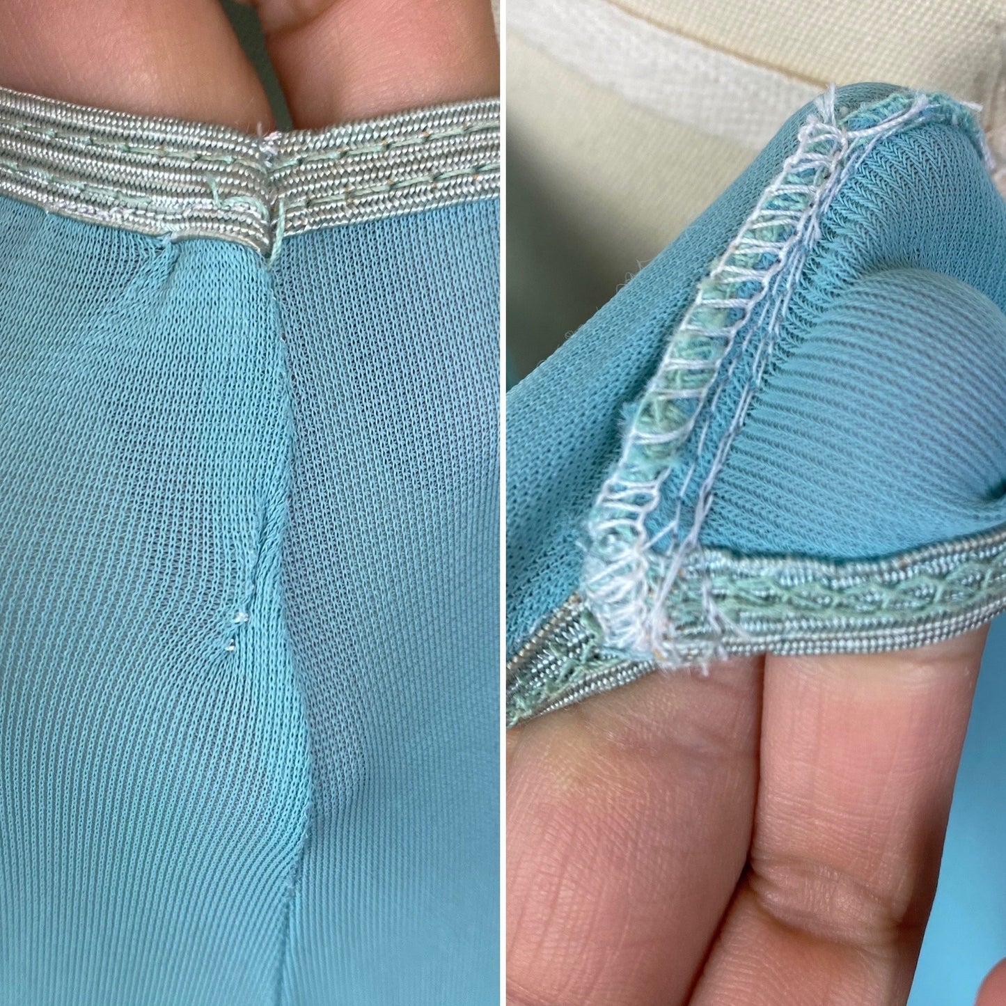Vintage 1950's Petticoat | Sky Blue Nylon with Lace Embroidery and Yellow Tulle Ruffles | Size XS, S - Daggers & Dames