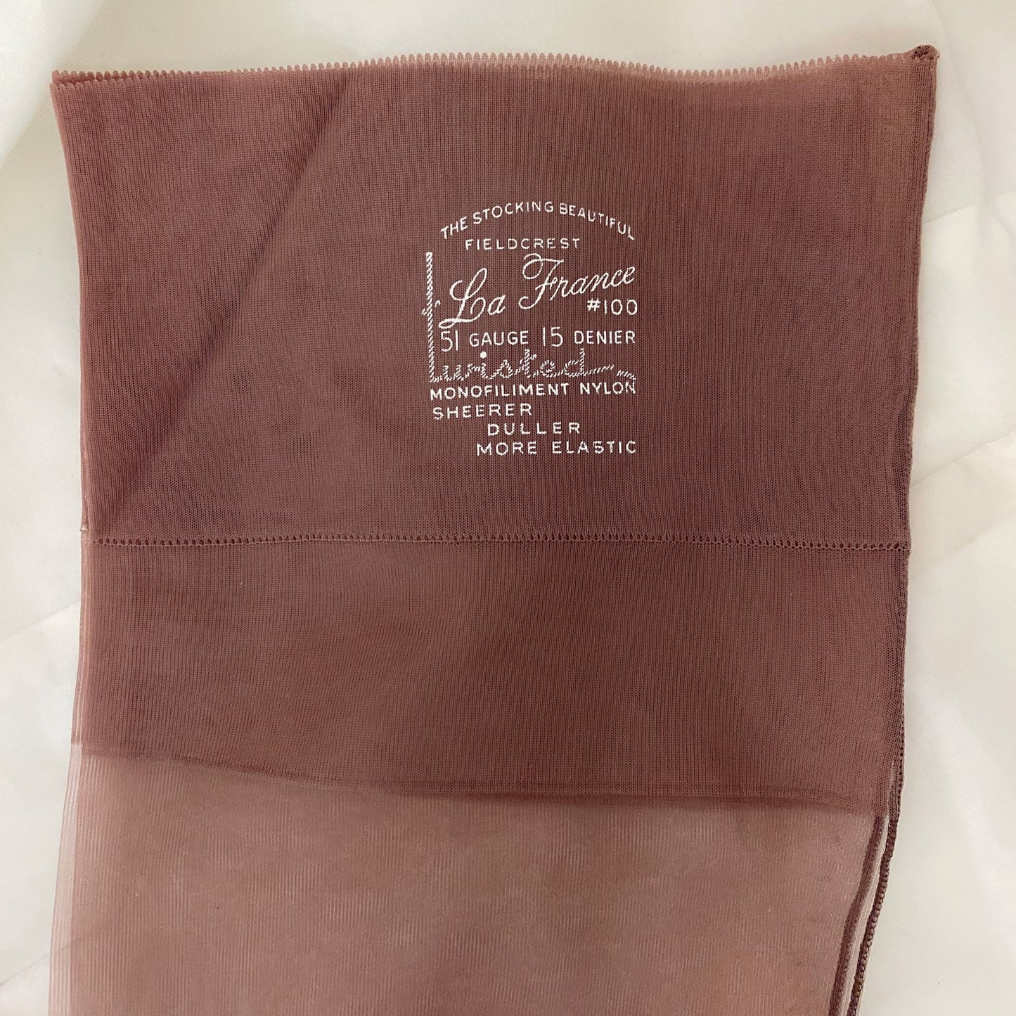 Vintage 1950's Stockings | Full Fashioned Tan Nylon with Black Threaded Exposed Seams & Cuban Heel | Size 8.5, 9, 9.5 | La France - Daggers & Dames