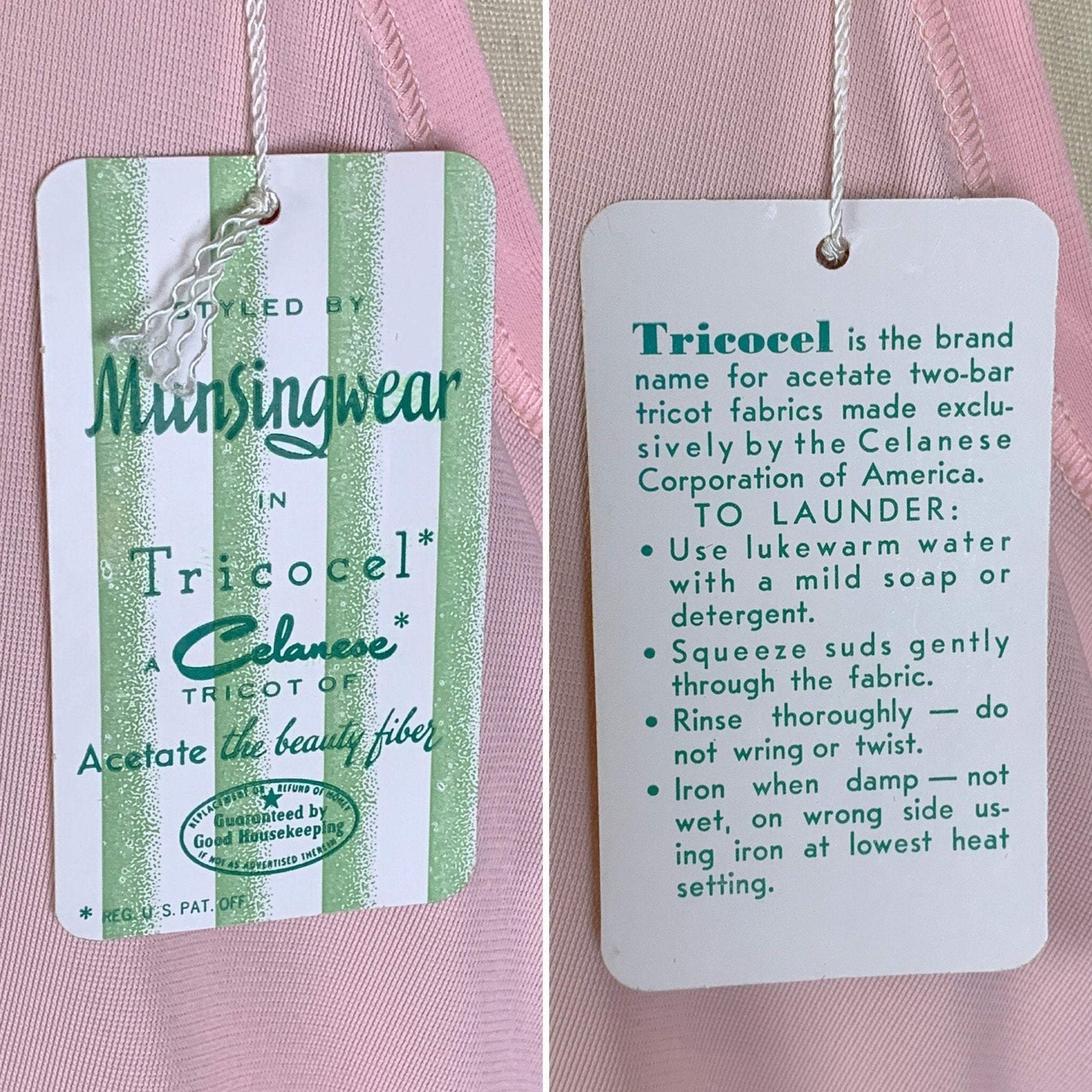 Vintage 1950's Teddy Romper | Silky Bubblegum Pink Celanese with Adjustable Chest | Munsingwear -New with Tags | Size XL - Daggers & Dames