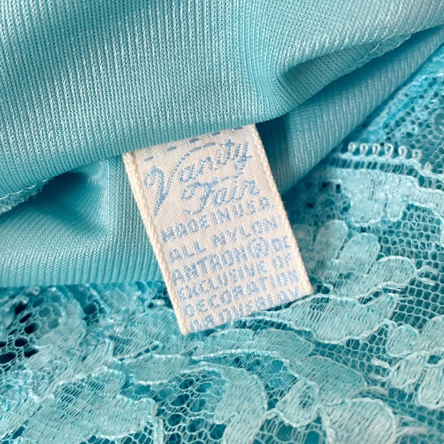 Vintage 1960's Babydoll Nightgown | Bold Cerulean Blue Nylon Chiffon with Lace | Size M, LG | Vanity Fair - Daggers & Dames