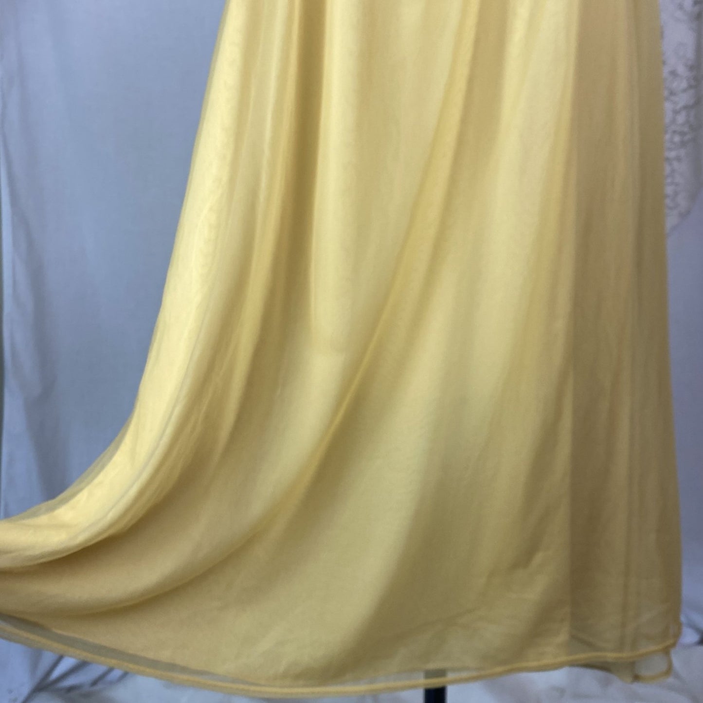 Vintage 1960's Babydoll Nightgown | Goldenrod Yellow Nylon with White Floral Cotton Lace & Ruffles | Size LG, XLG | Mistee - Daggers & Dames