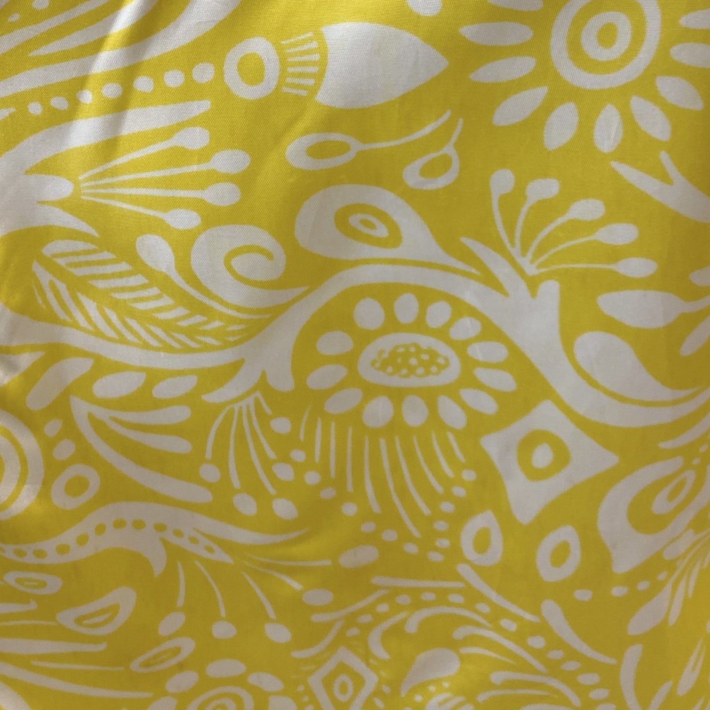 Vintage 1960's Jumpsuit | Lemon Yellow Nylon Satin with White Tribal Print | Size XS, S | Ema - Acapulco - Daggers & Dames