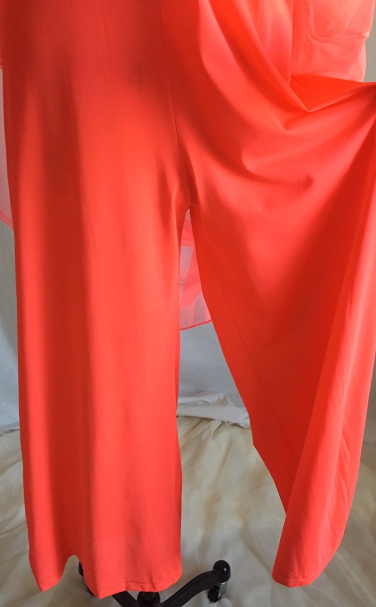 Vintage 1960's Jumpsuit Pajamas | Bright Electric Pink Nylon with Chiffon Skirt | Size S - Daggers & Dames