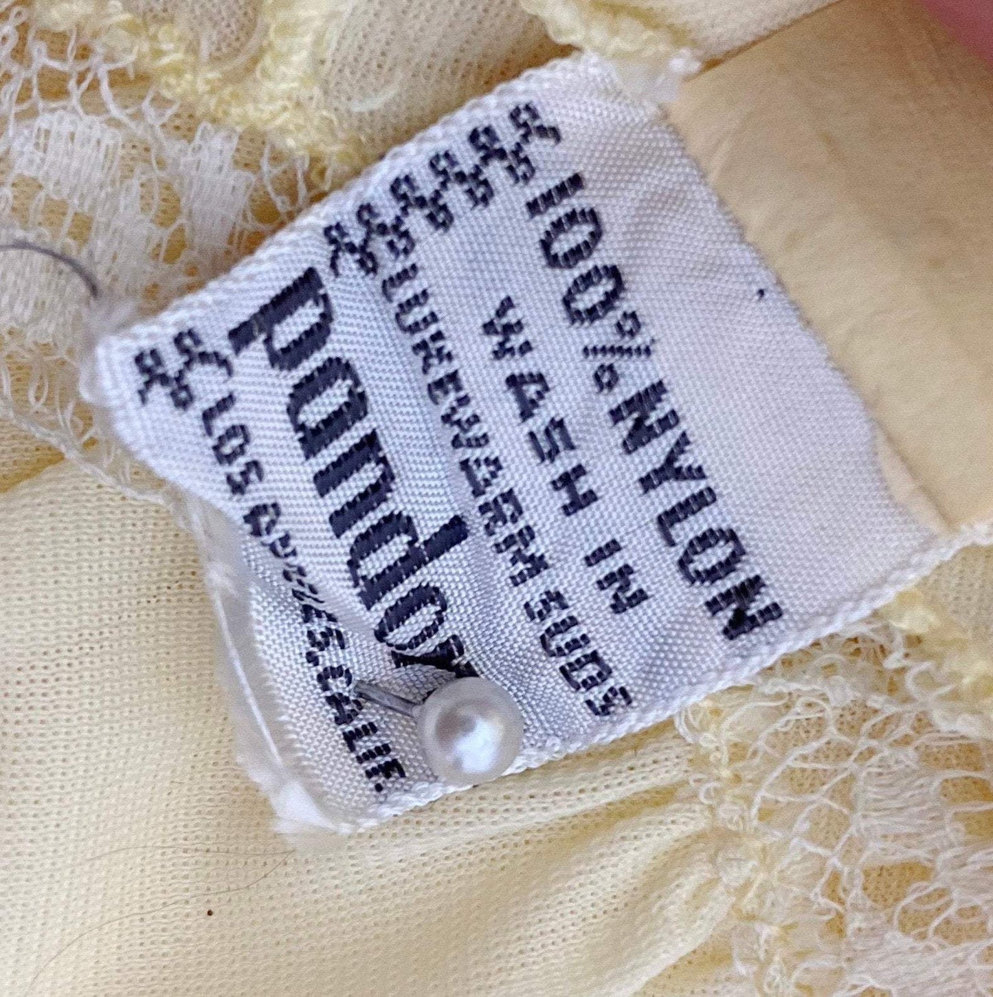 Vintage 1960's Nightgown | Pale Yellow Nylon with Crystal Pleated Chiffon Ruffles | Size M, LG | Pandora - Daggers & Dames