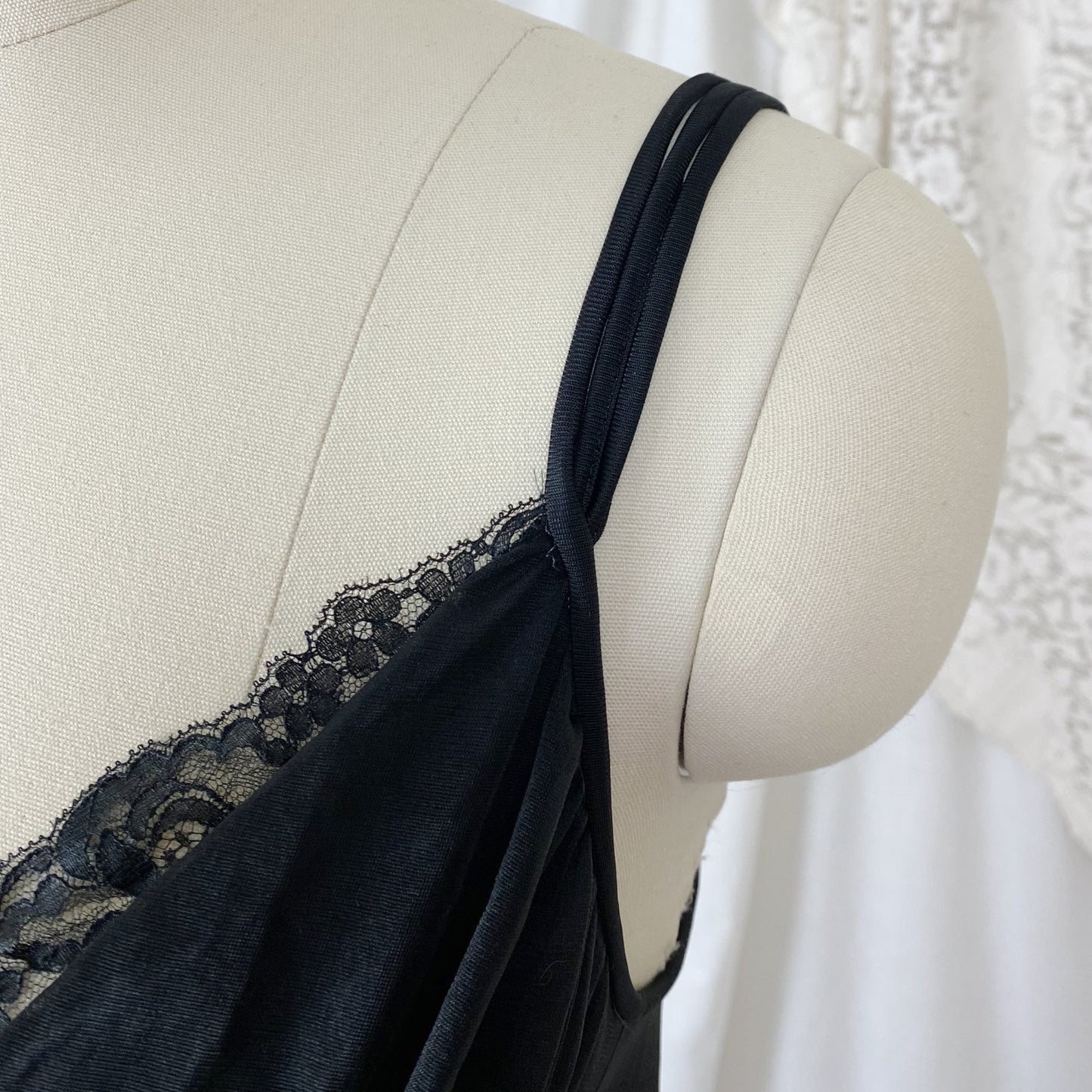 Vintage 1960's Nightgown & Peignoir Set | Sheer Black Nylon Chiffon with Lace | Size M, LG | Shadowline - Daggers & Dames