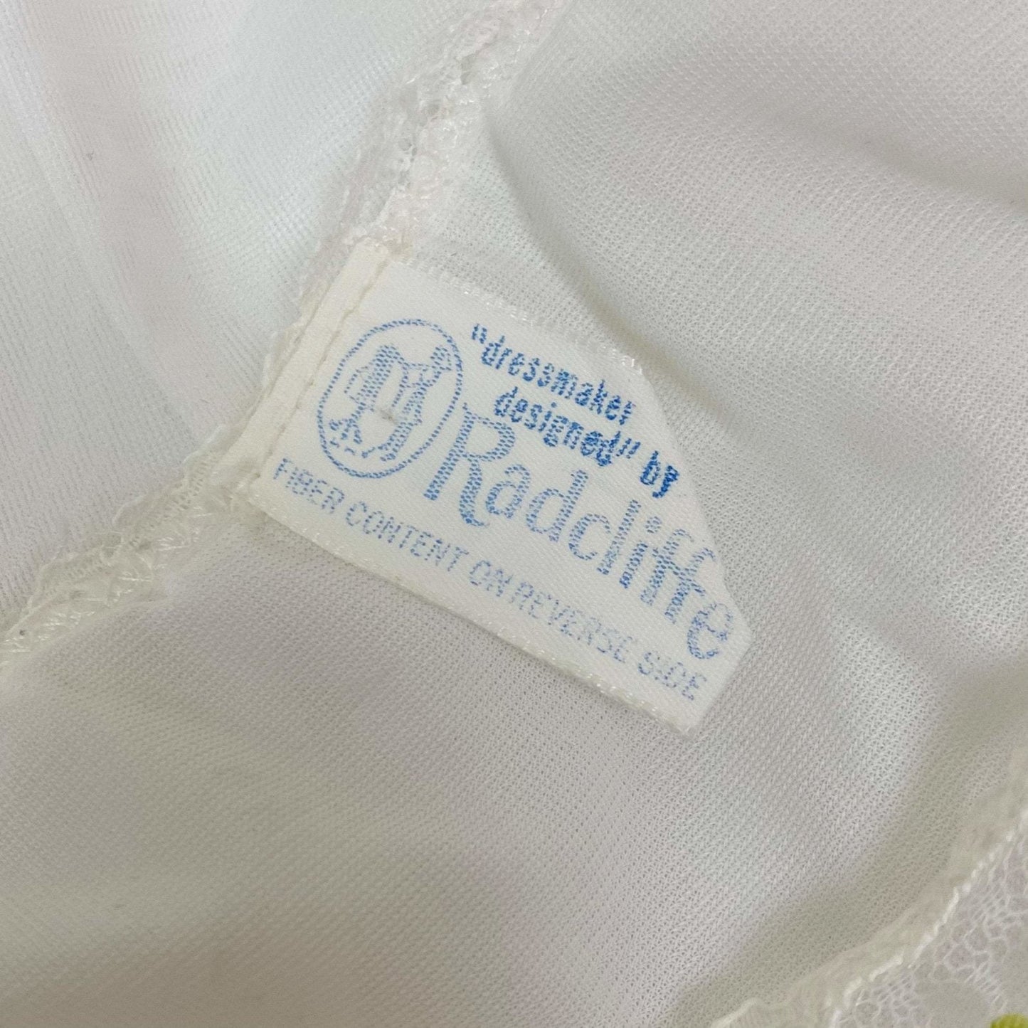 Vintage 1960's Nightgown | Sheer White Nylon Chiffon with Blue Ribbon Rosettes | Size XS, S | Radcliffe - Daggers & Dames