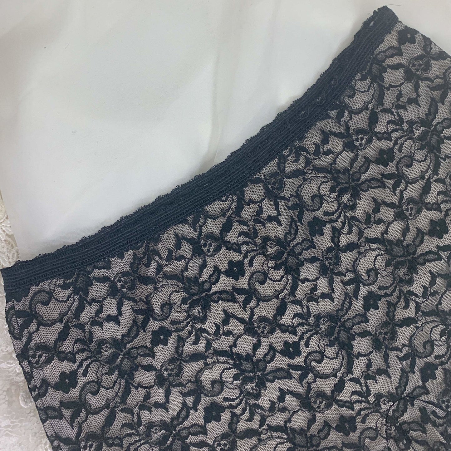 Vintage 1960's Pajama Set | Black Floral Lace over White Nylon with Frog Buttons | Size S | Glydon's of Hollywood - Daggers & Dames