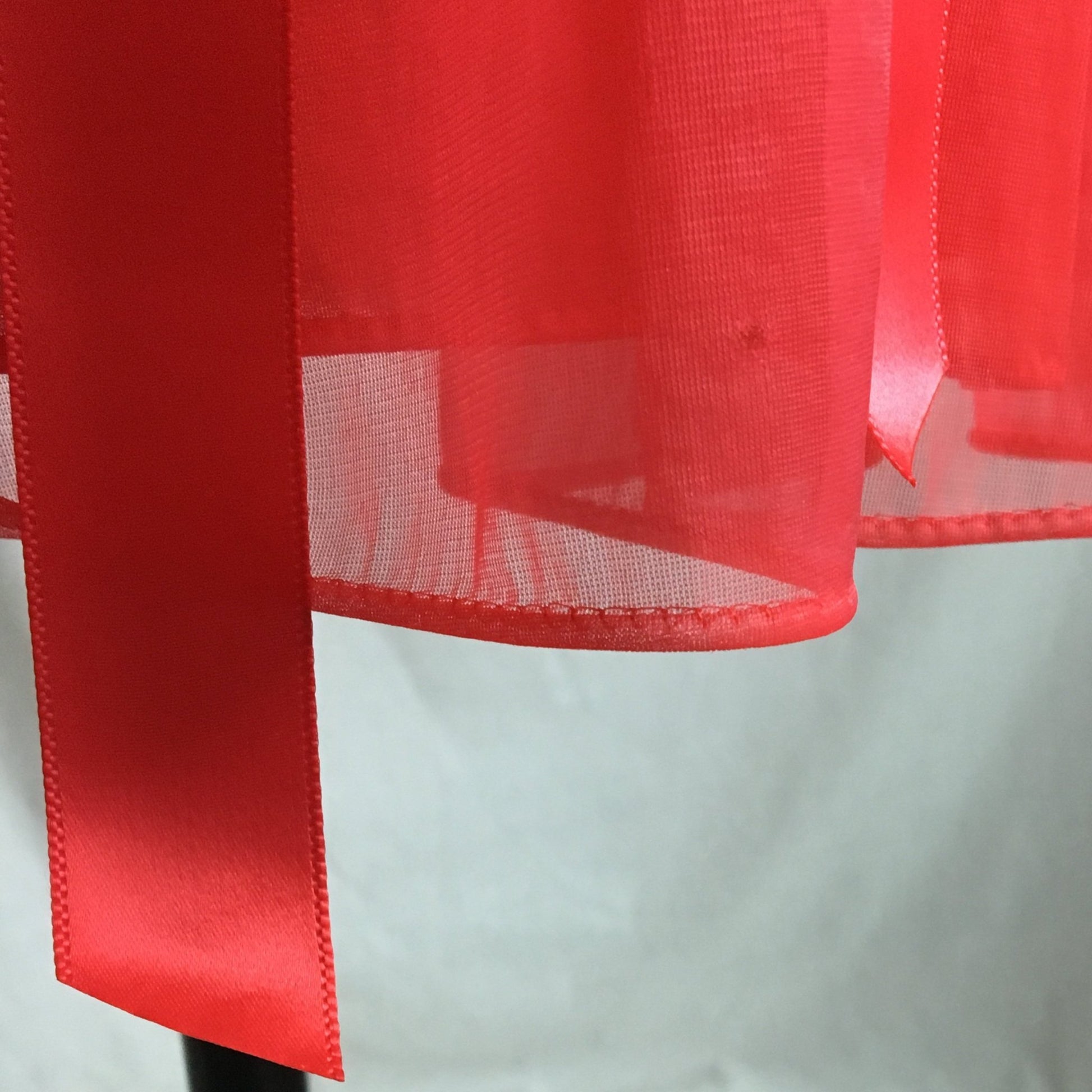 Vintage 1960's Peignoir Set | Red Nylon Chiffon with Lace & Satin Ribbon | Vanity Fair | Size M, LG - Daggers & Dames