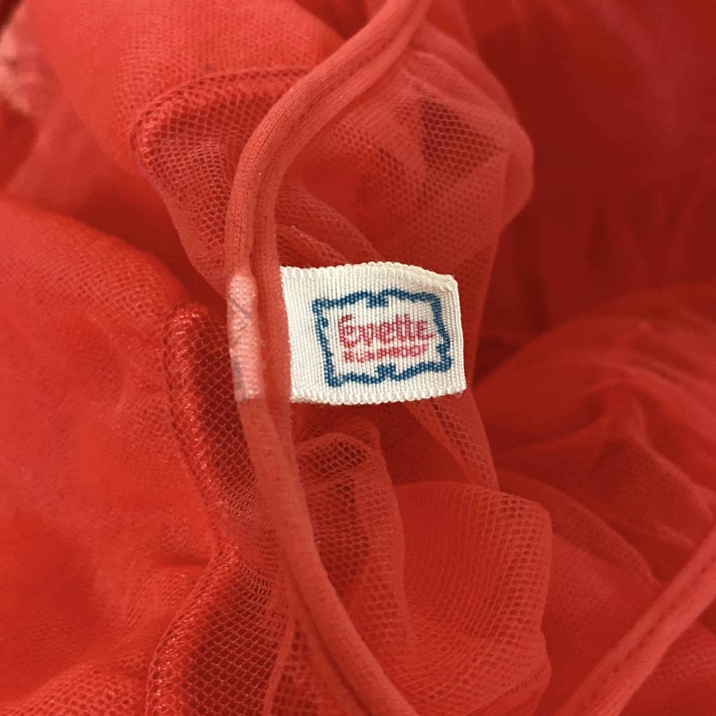 Vintage 1960's Peignoir Set | Scarlet Red Nylon with Tulle Ruffles | Size M, LG | Evette - Daggers & Dames