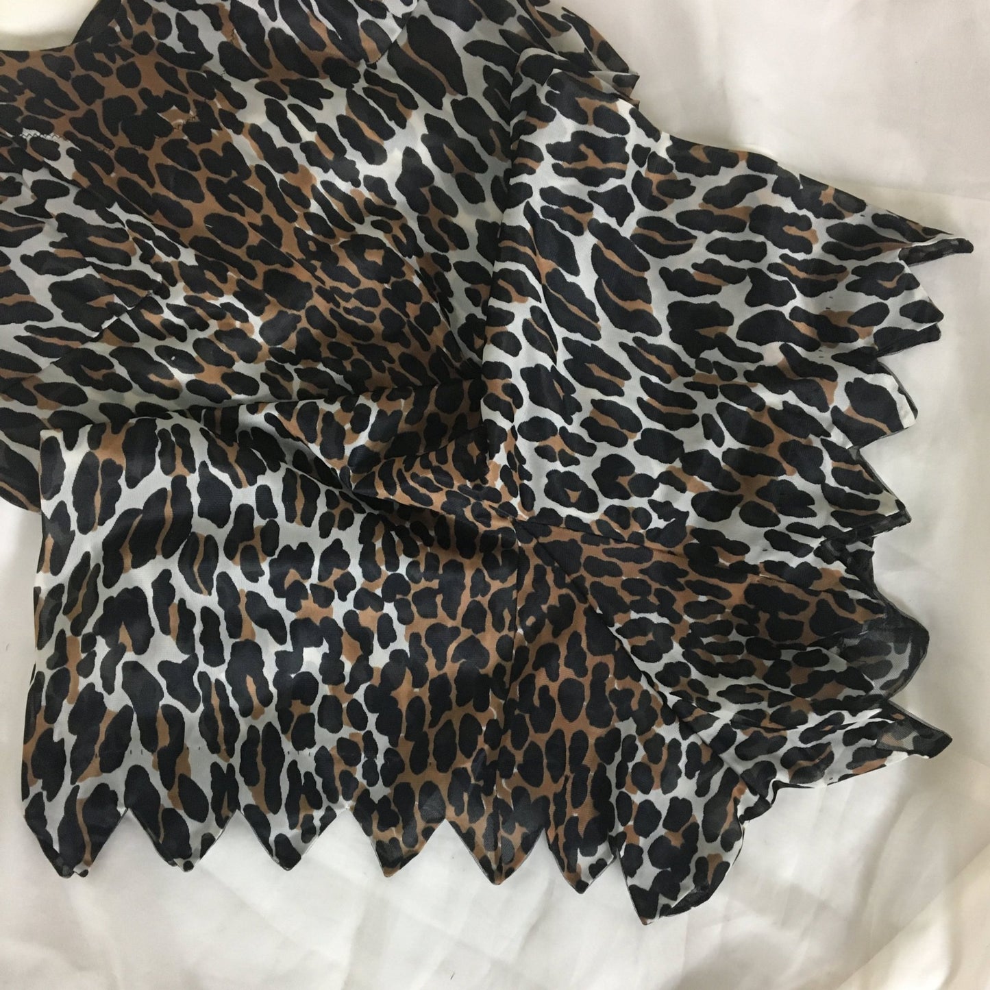 Vintage 1960's Teddy Romper | Size XS, SM | Leopard Jungle Print Nylon with Jagged Hem | Vanity Fair - Daggers & Dames