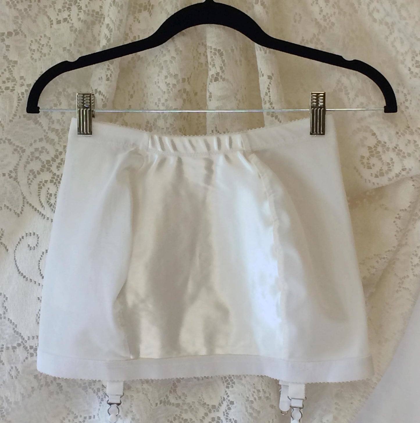 Vintage 1960's White Satin Girdle by Crownette -New Without Tags - Daggers & Dames