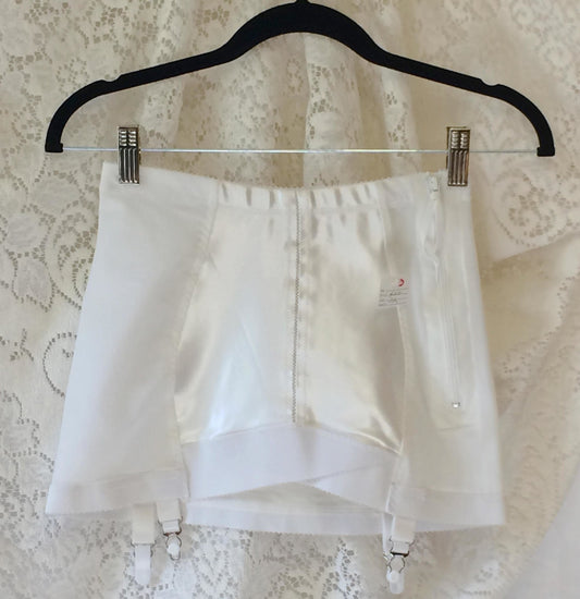 Vintage 1960's White Satin Girdle by Crownette -New Without Tags - Daggers & Dames