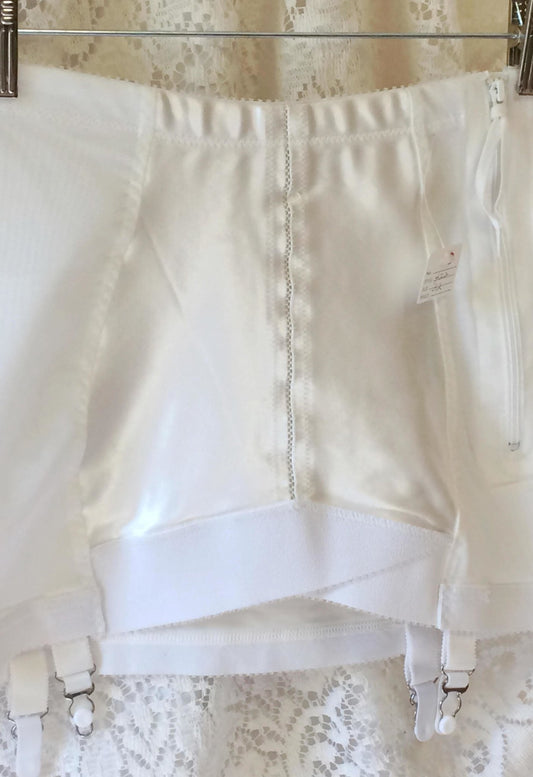 Vintage 1960's White Satin Girdle by Crownette -New Without Tags - Daggers & Dames