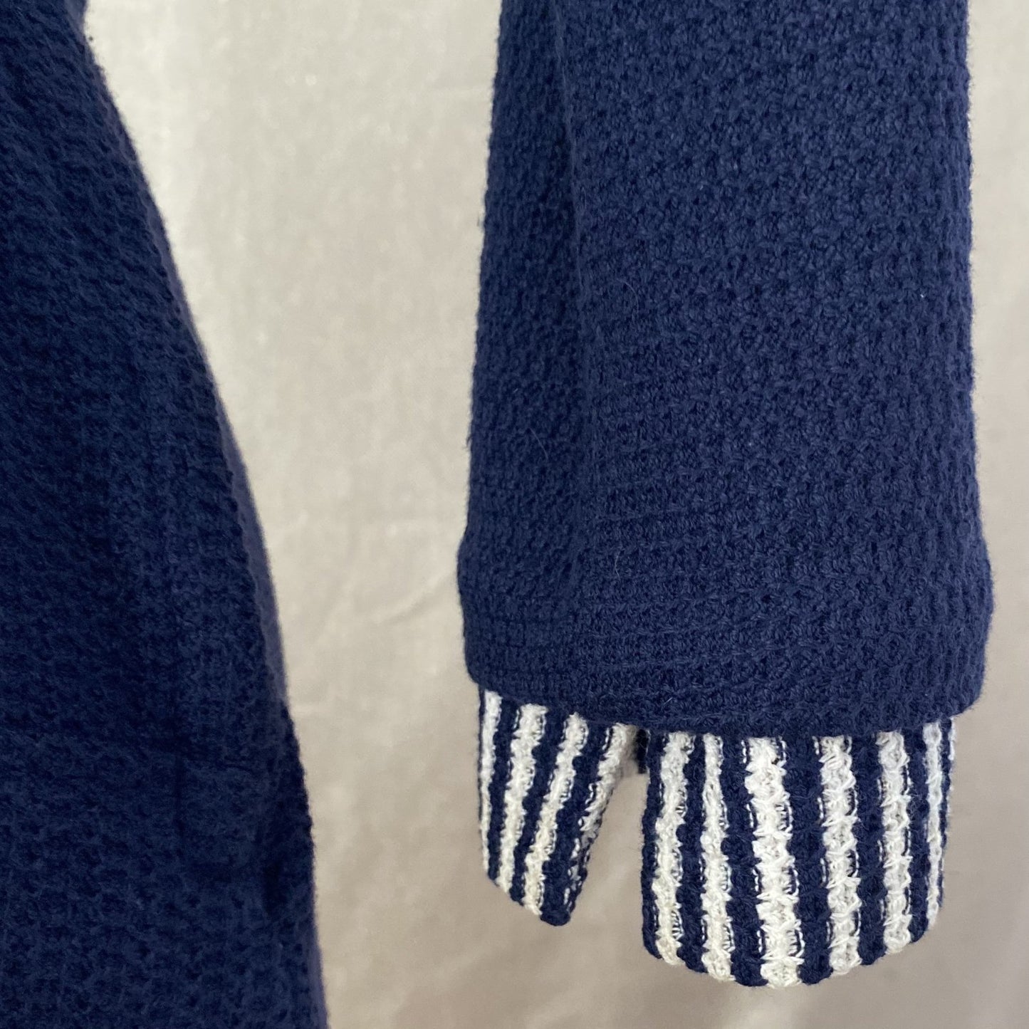 Vintage 1960's Wiggle Dress | Nay Blue Cotton Knit with White Nautical Stripes | Size S, M | Bobbie Brooks - Daggers & Dames