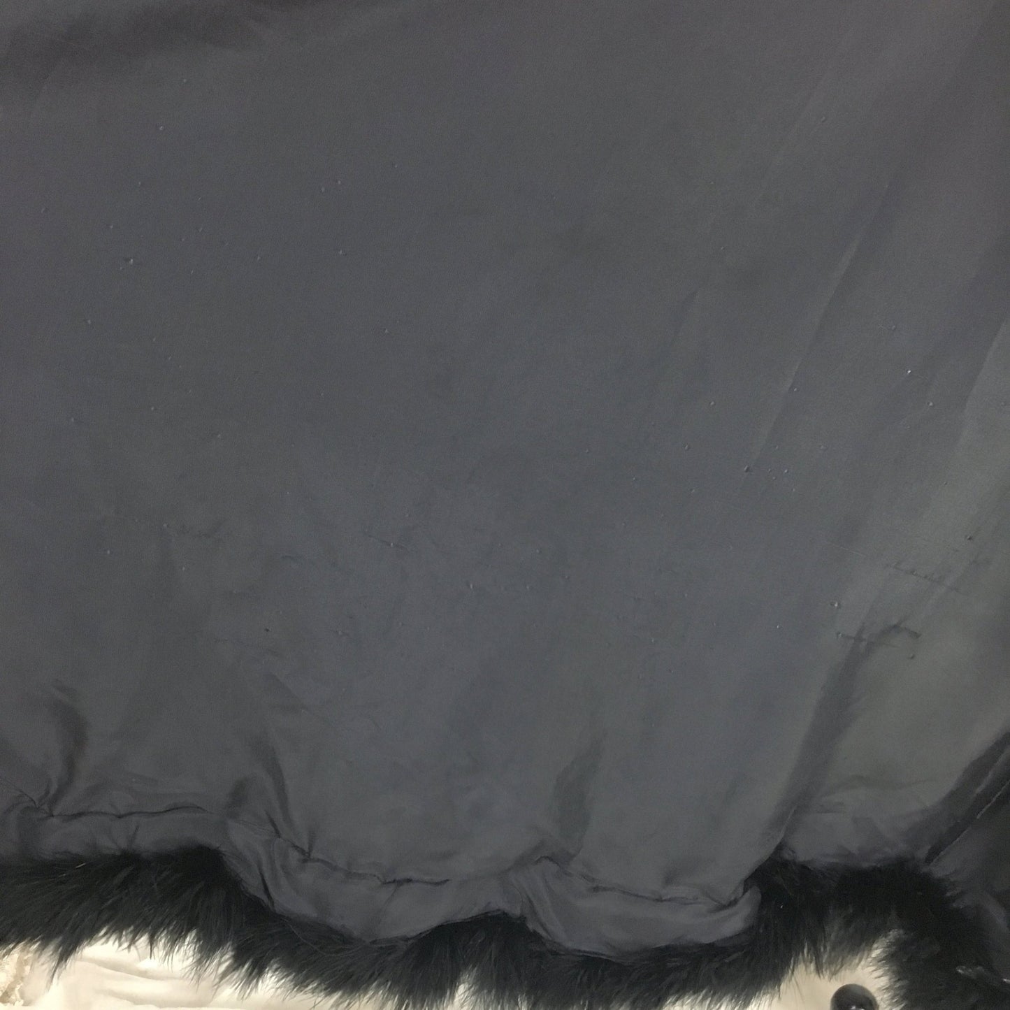 Vintage 1970's Dressing Robe | Black Satin with Marabou Feathers & Ribbon Tie | Claire Haddad | Size SM, MED - Daggers & Dames