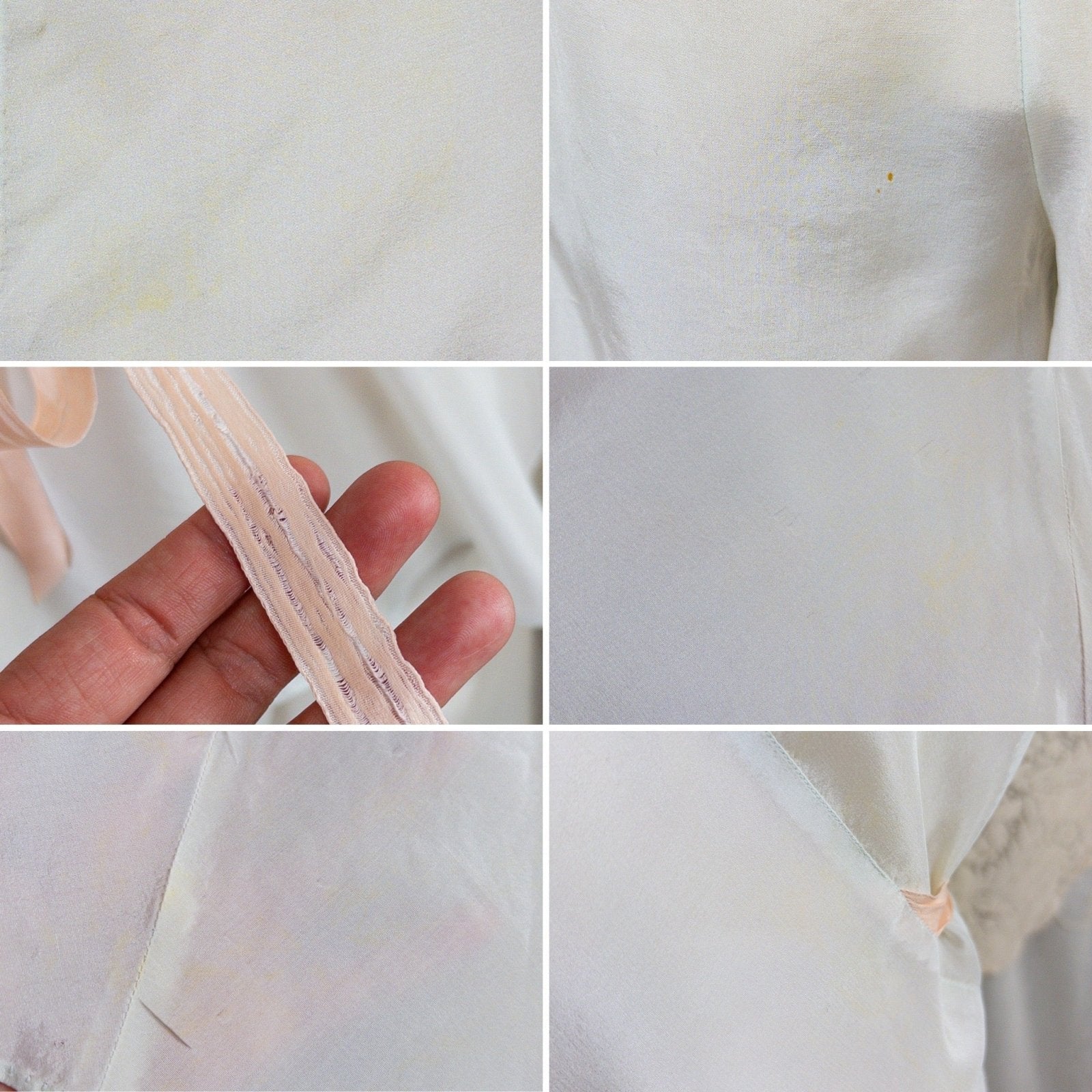 1920's - 1930's Pajama Set - Palest Aqua Blue Silk with Pink Ribbon Accents - Daggers & Dames